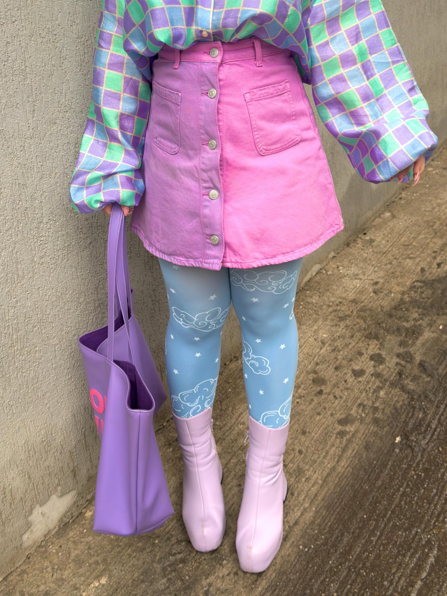 Opaque 80 Den Tights - Woodcut Clouds