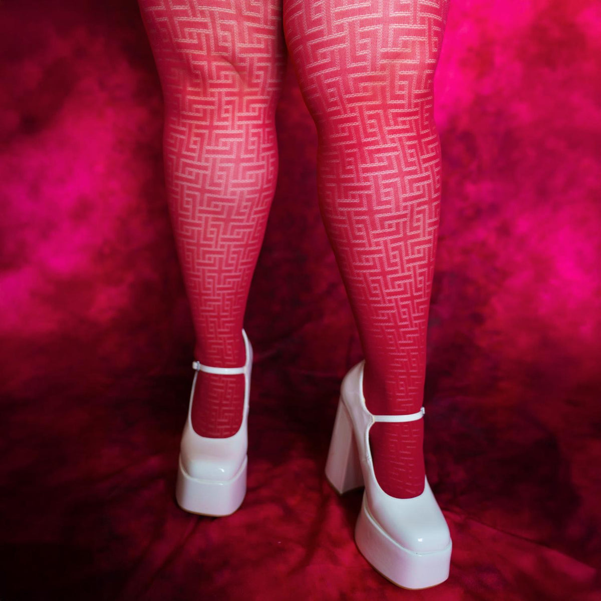 Fishnet Tights - Traditional in Red