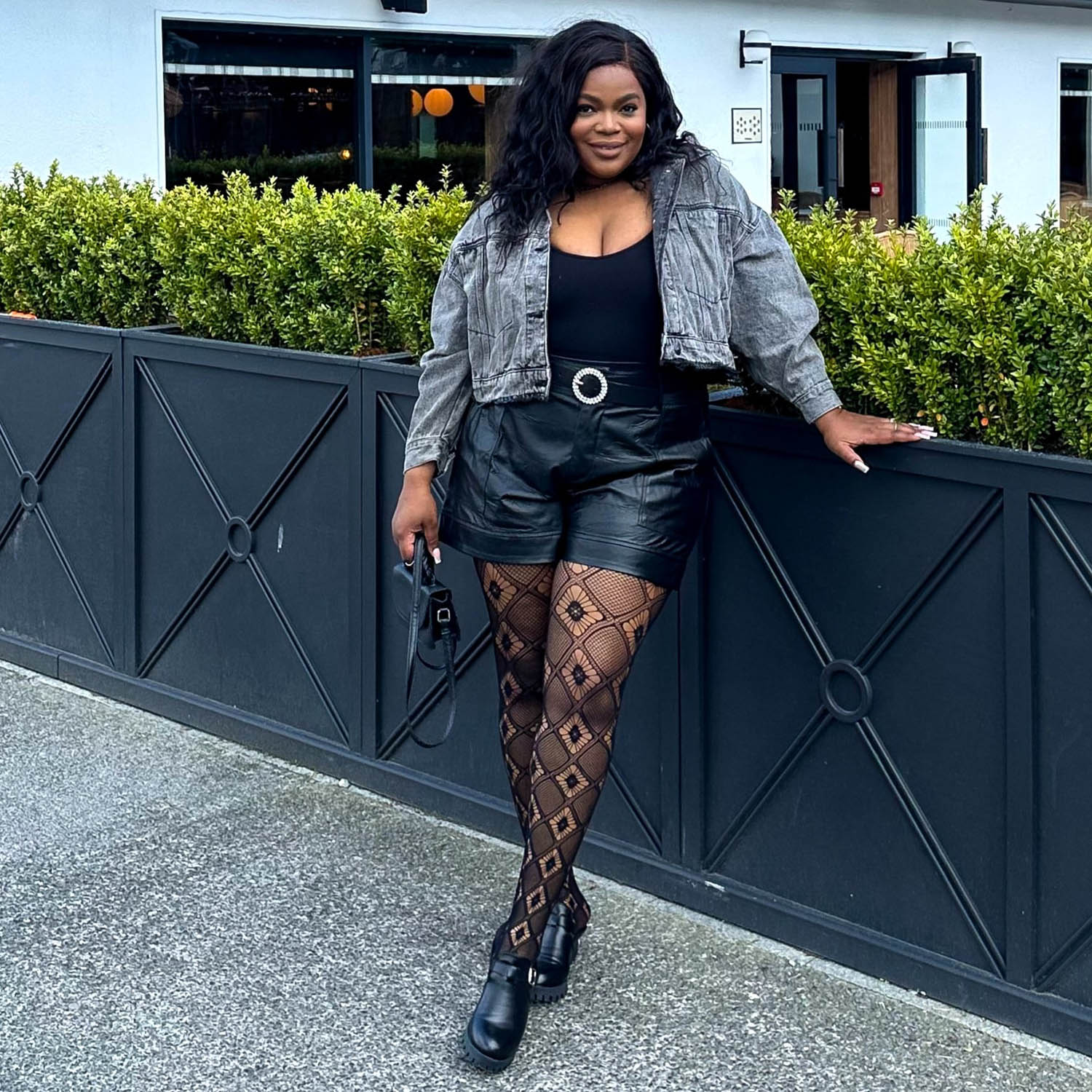 Biker Shorts Outfit Plus Fishnet Shorts Biker Shorts And Fishnets