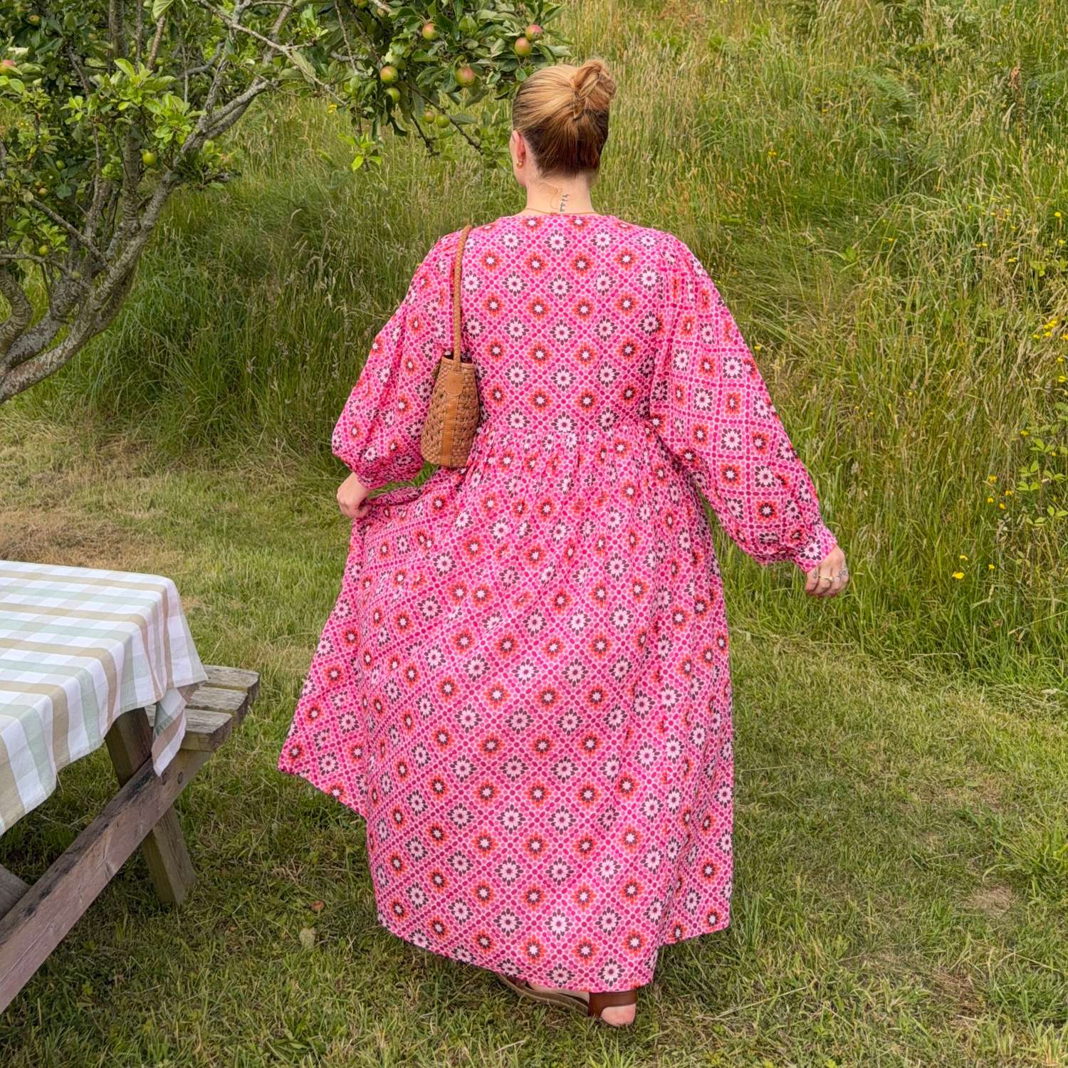 Empire Line Maxi Dress - Pink Pearl | Cotton Voile – Snag US