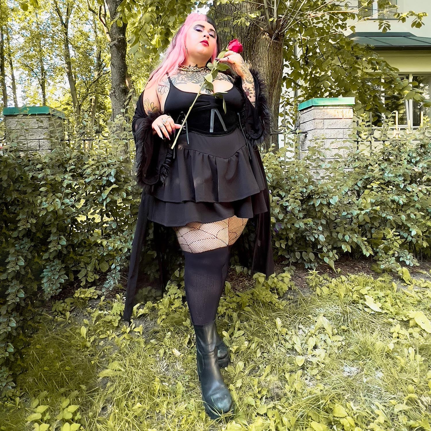 Venom Mock Garter Tights | Crotchless Tights | Snag Snag US Venom Mock Garter Tights | Crotchless Tights | Snag Snag US