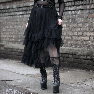 Maxi Mesh Skirt - Black