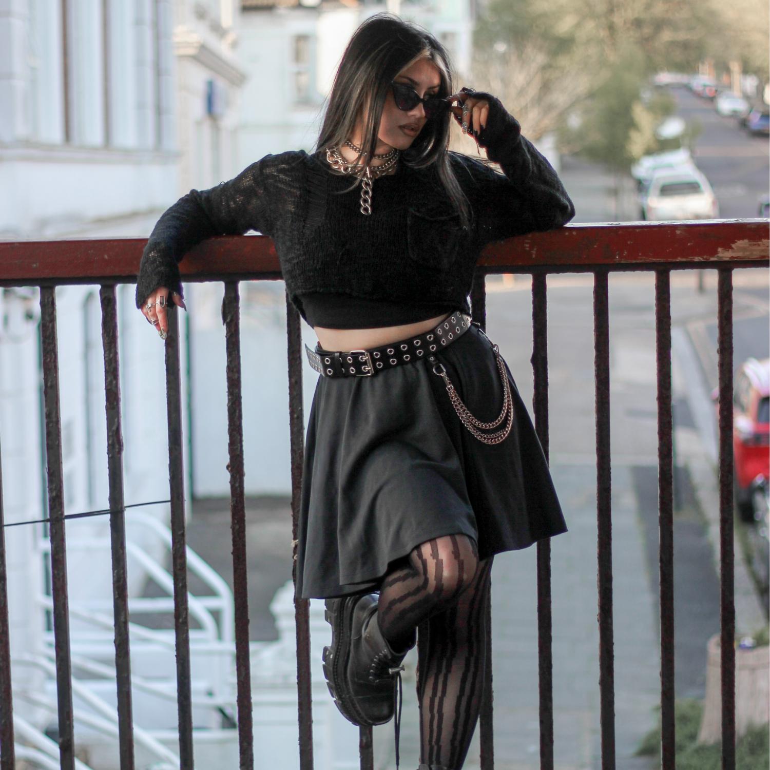 Charcoal Mini Flare Skirt with Pockets | sizes 0-34 | Snag – Snag US