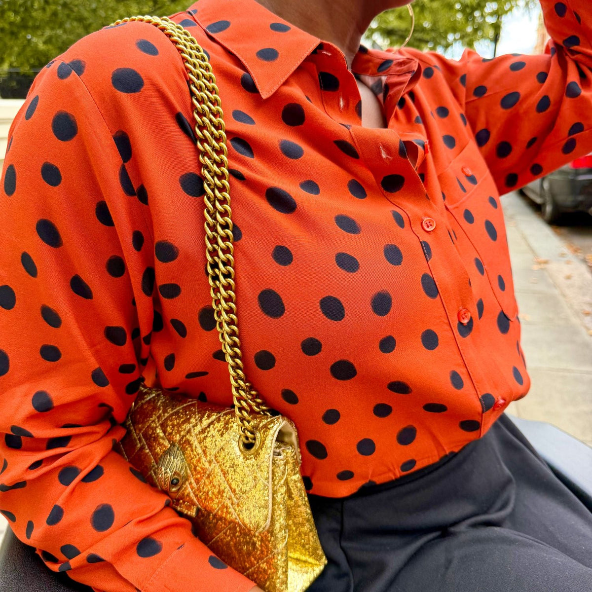 Tailored Woven Viscose Shirt - Spiced Spot