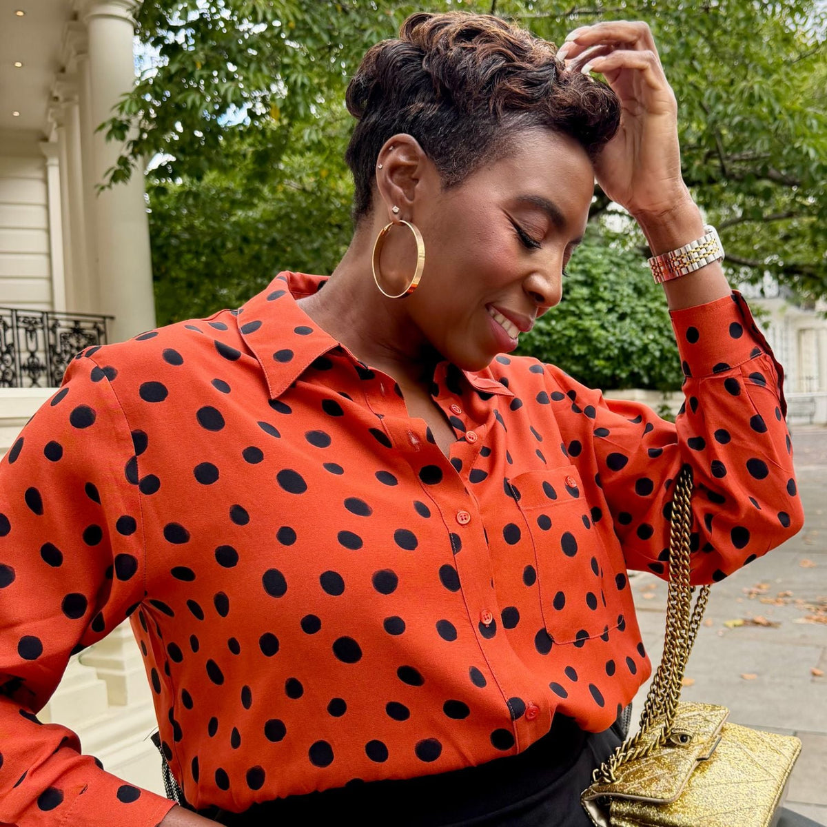 Tailored Woven Viscose Shirt - Spiced Spot