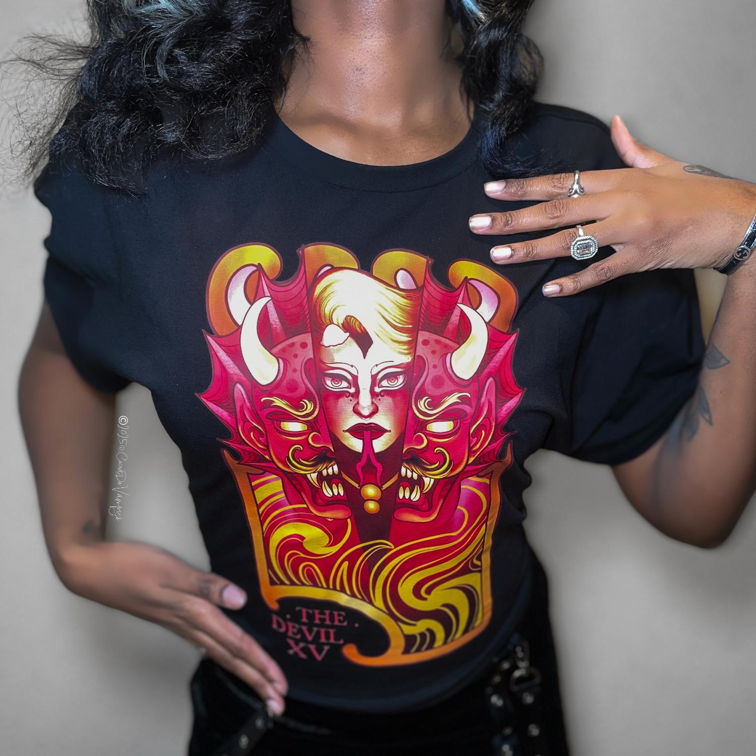 The Devil Boxy T-shirt | Black Graphic Crop Top – Snag US