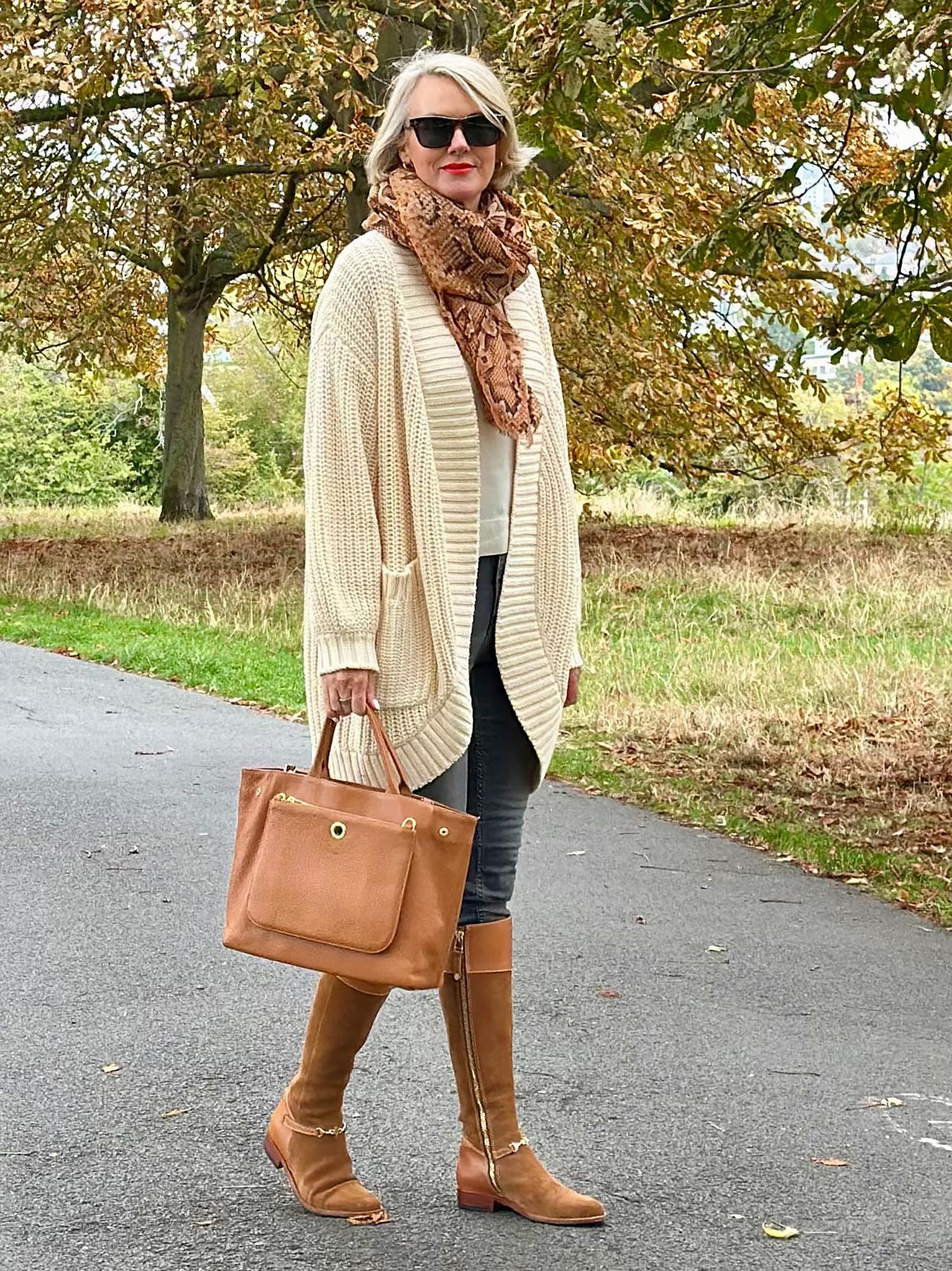 Chunky Knit Cotton Cardigan - Cream