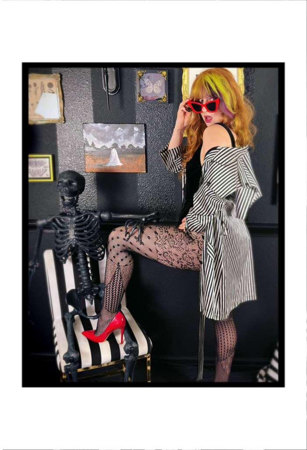 Halloween Tights - In Pieces - Black