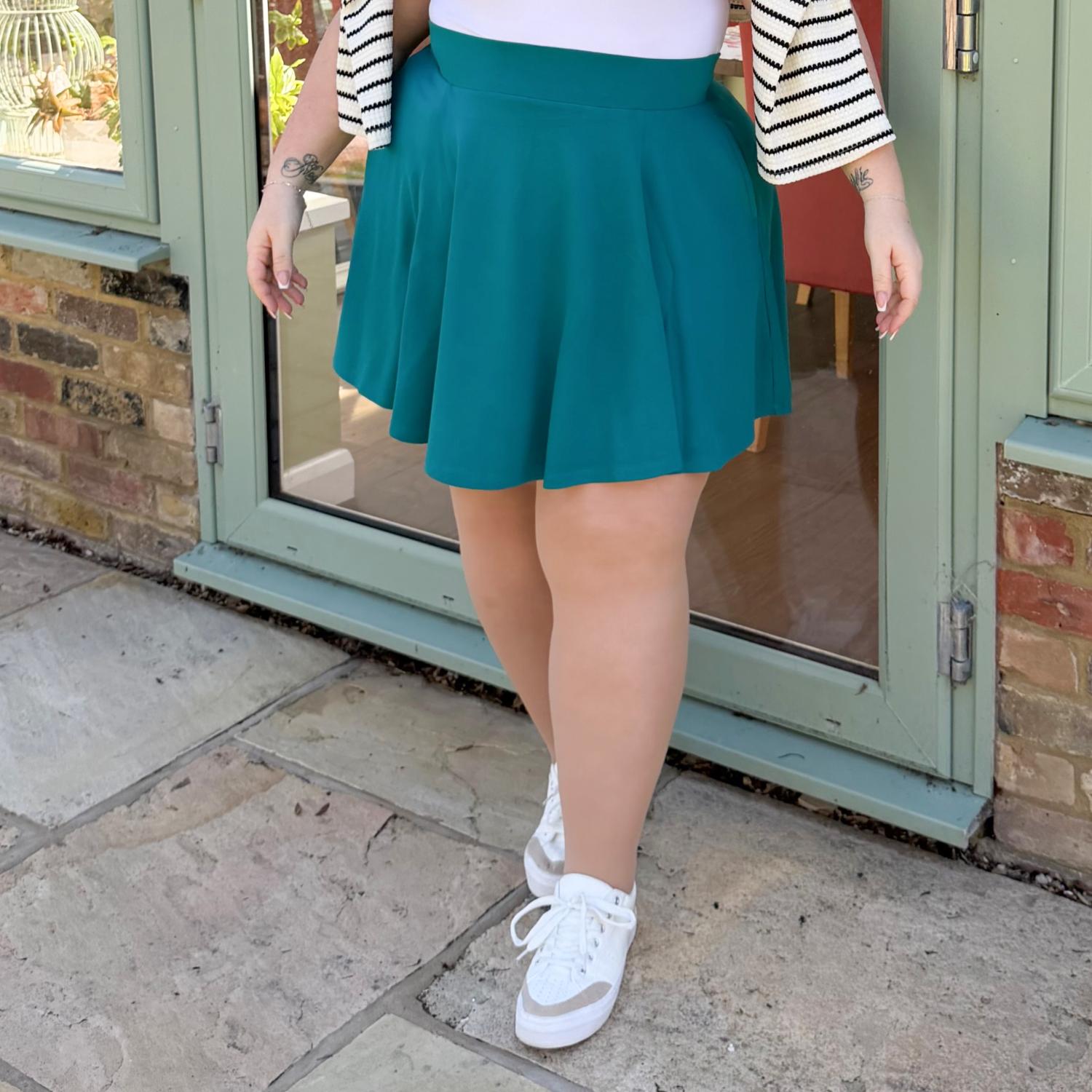 Ocean Teal Mini Skirt with Pockets | sizes 0-34 | Snag – Snag US