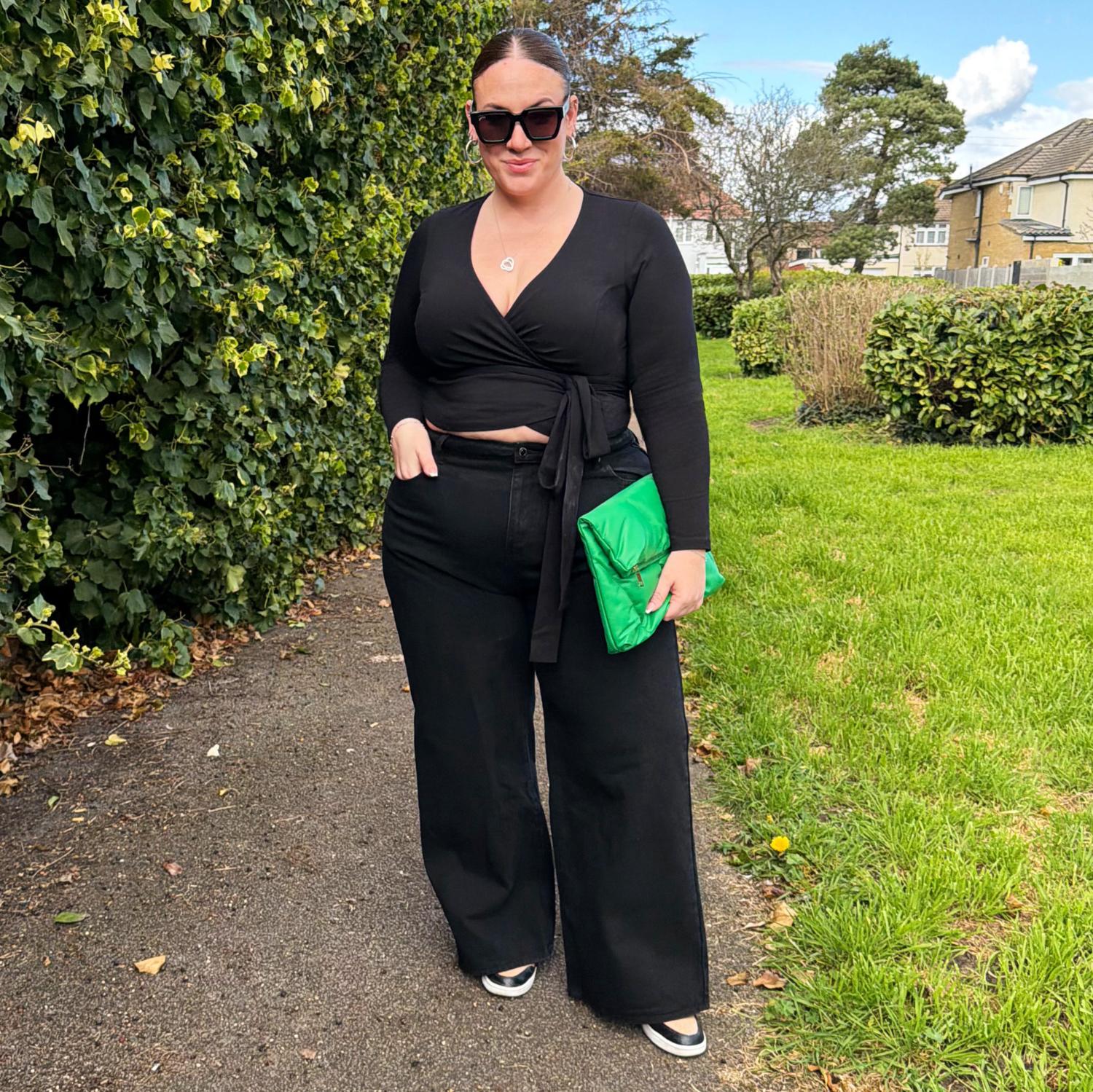Snag Black Cotton Wrap Top | Size Inclusive Fashion – Snag US