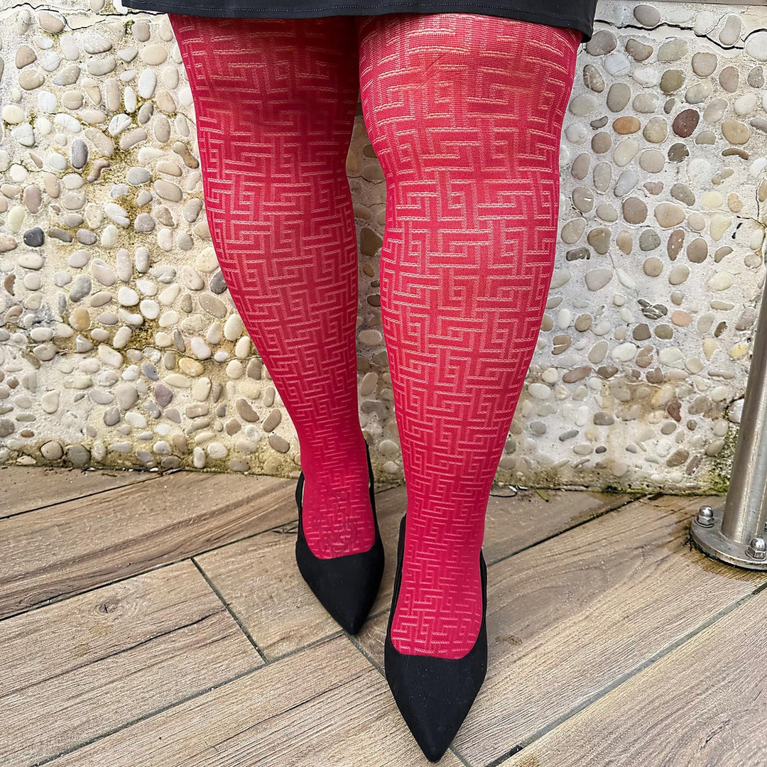 Traditional Red Fishnets | Lucky Red Patterned Tights | Snag – Snag US