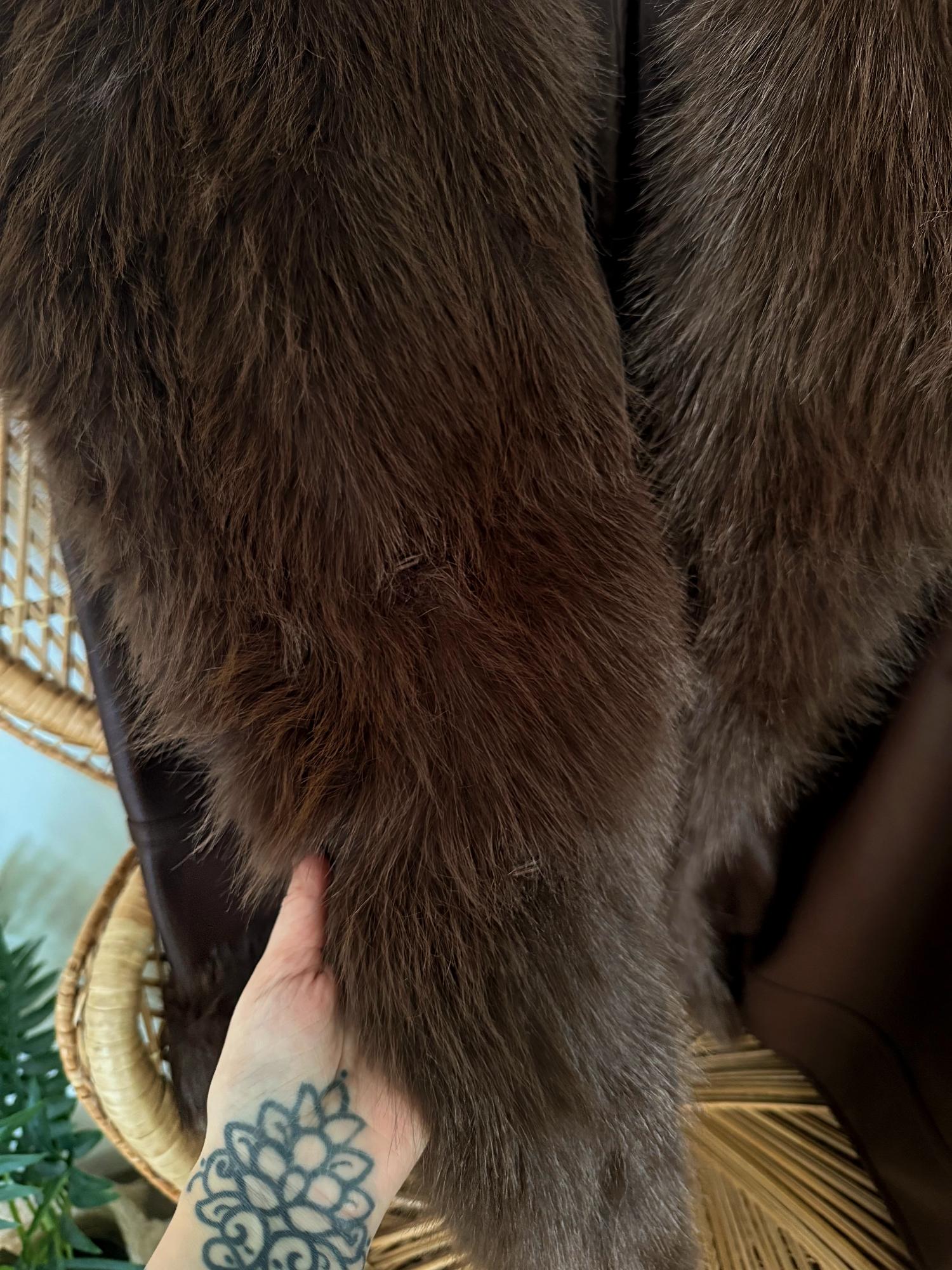 Brown Faux Fur Aviator Longline Jacket - Ethical & Inclusive Snag