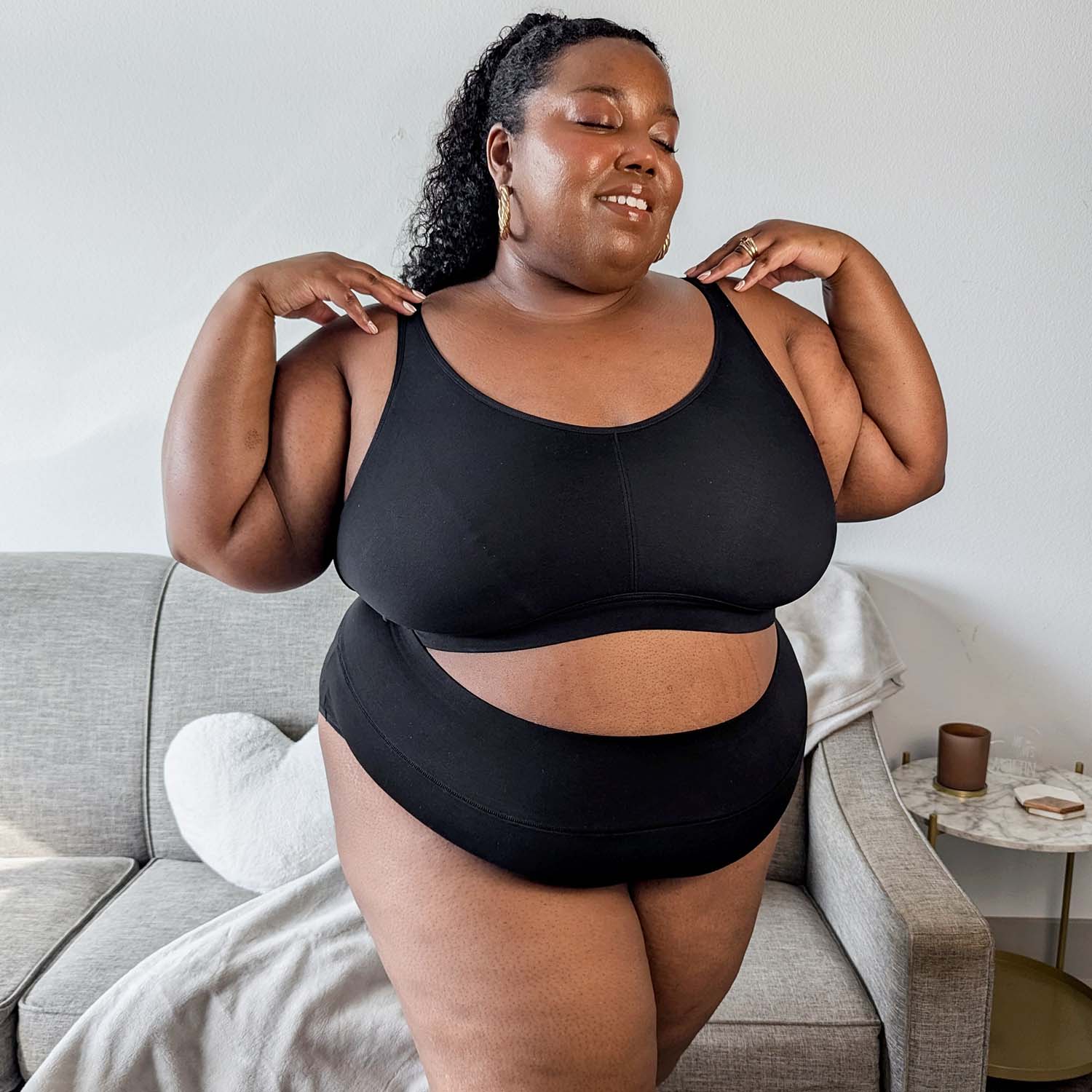 5 Pack Organic Cotton Full Brief Panties - Black