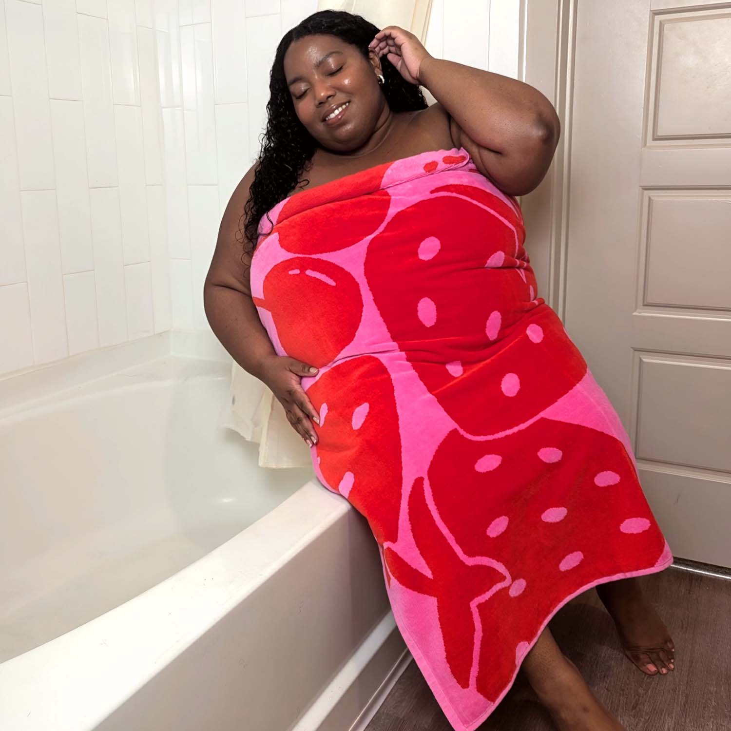 Fruity Plushie Towel | Strawberry Print Beach Towel – Snag US