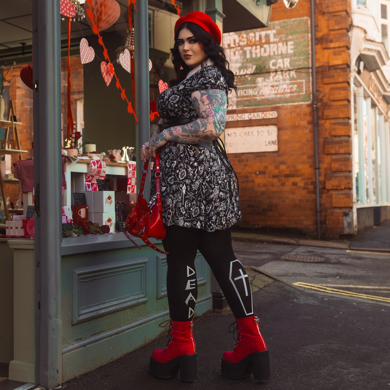 Dead Inside Tights | Goth Coffin Slogan Tights | Snag – Snag US