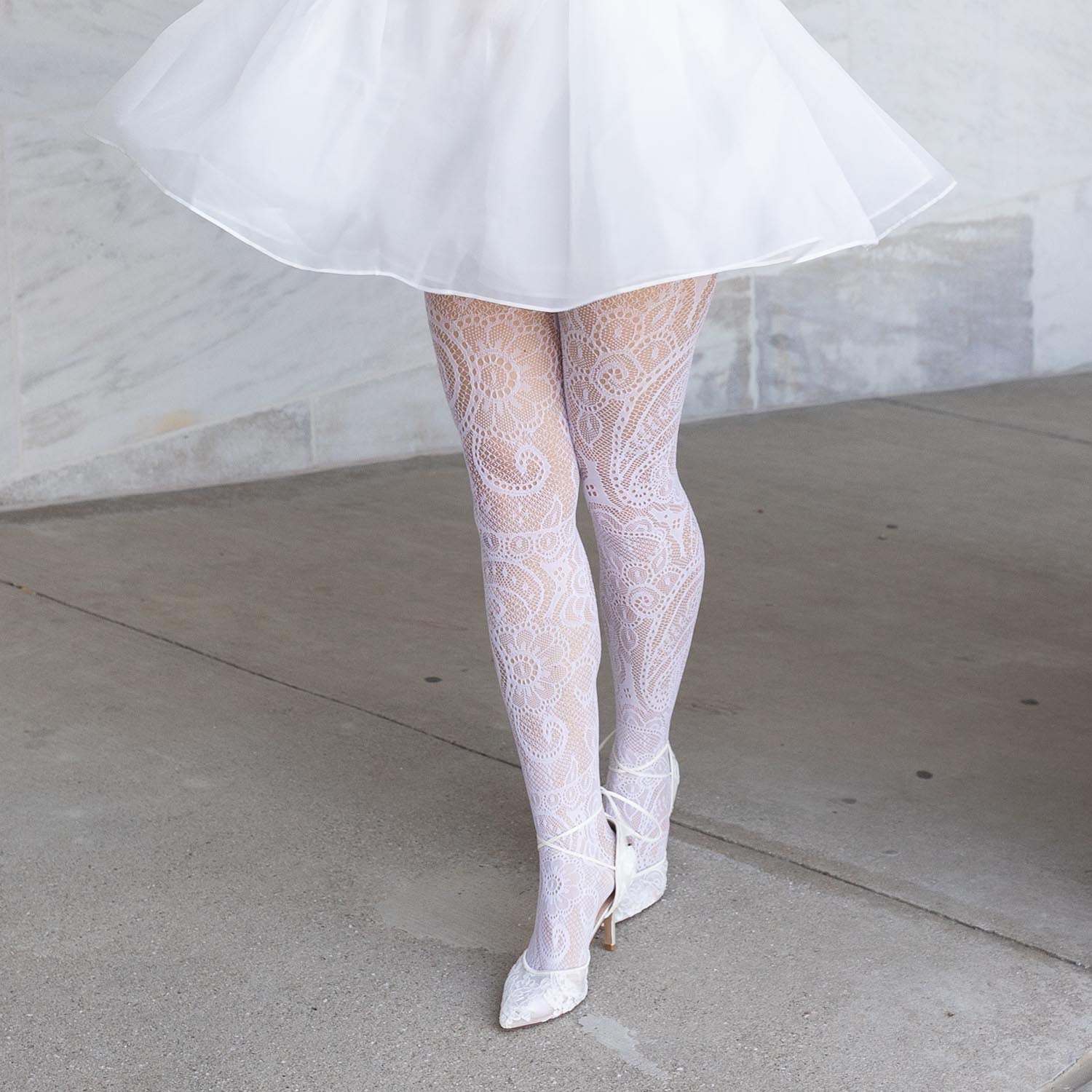 Botanical Fishnets - White - Tights & Clothes In Sizes 1-34 - Snag ...