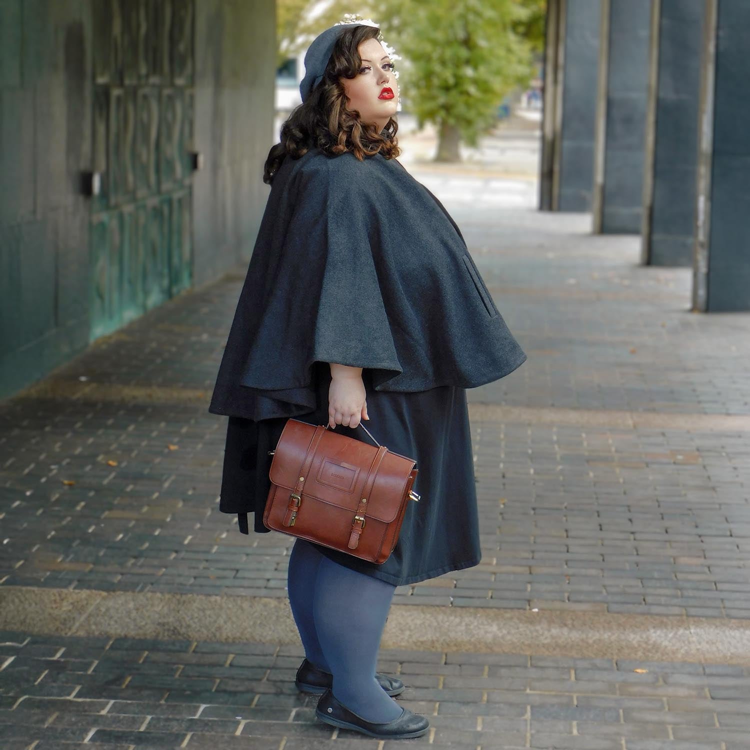 Women's Wool-Blend Cape – Deep Charcoal Cape Coat – Snag US