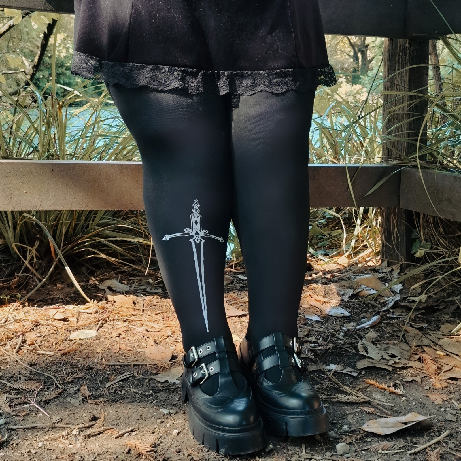 Midnight Executioner Tights | Sword Goth Tights | Snag – Snag US