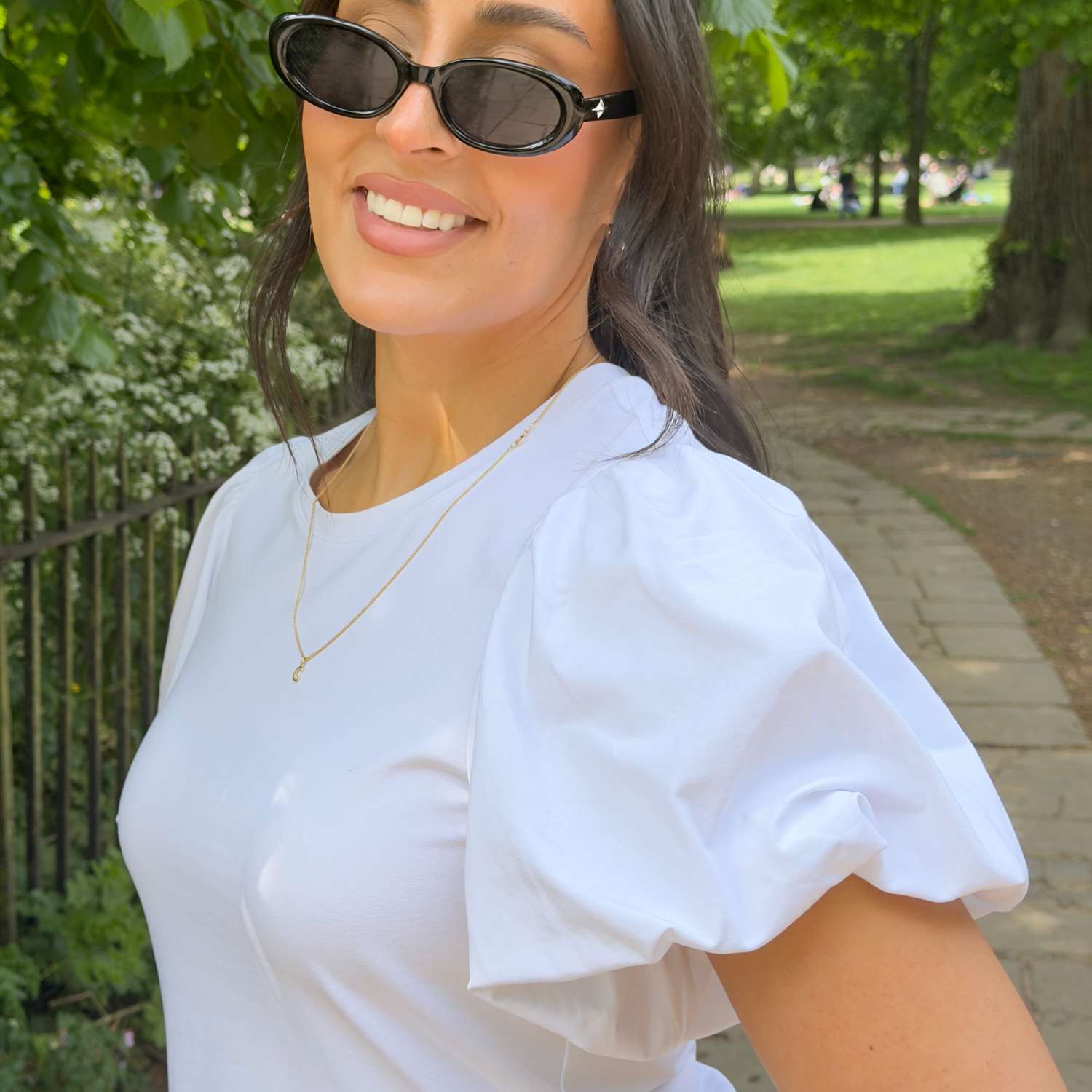 White Puff Sleeve Tee | Stretch Jersey – Snag US