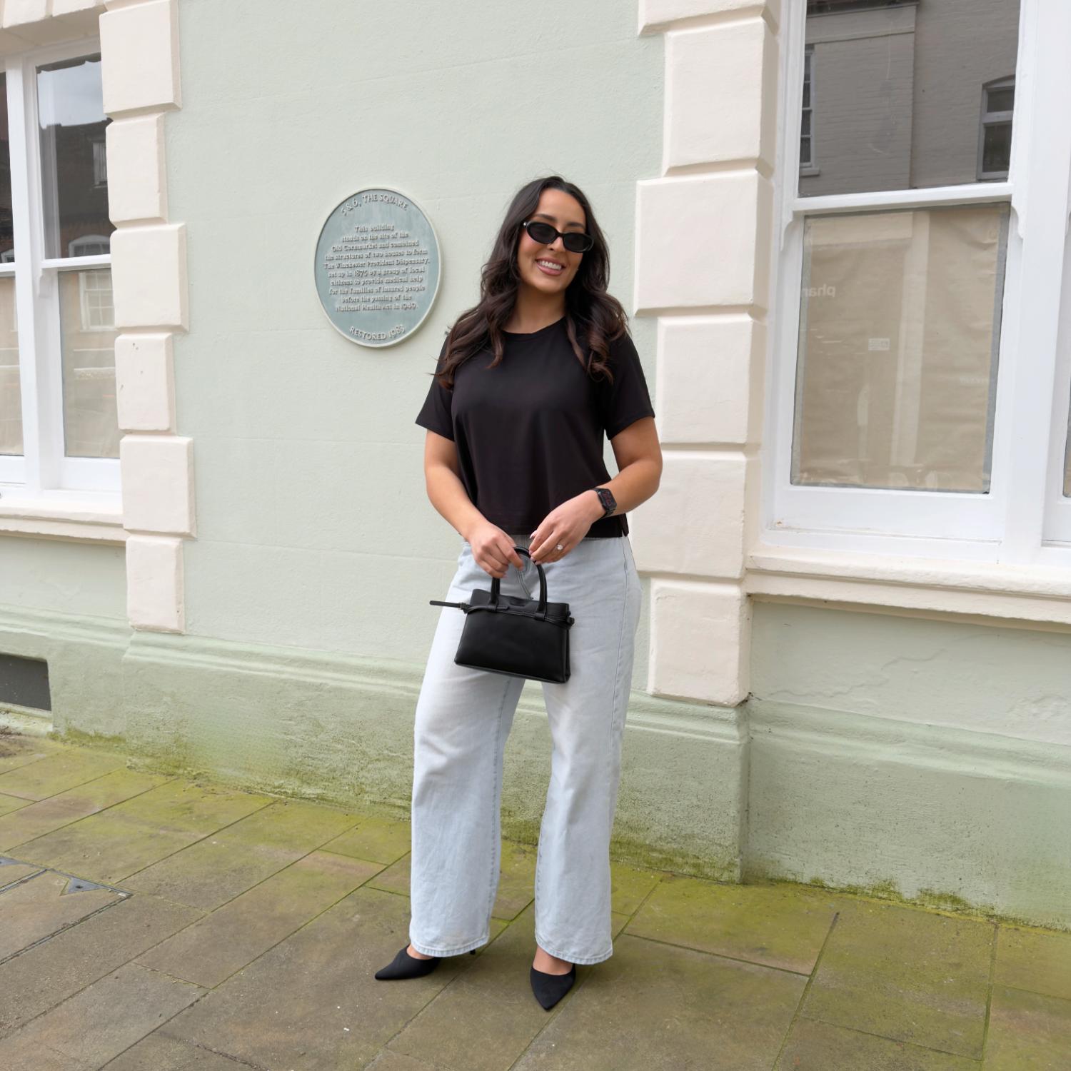 Cooling Wood-Pulp Crew Neck Tee - Black