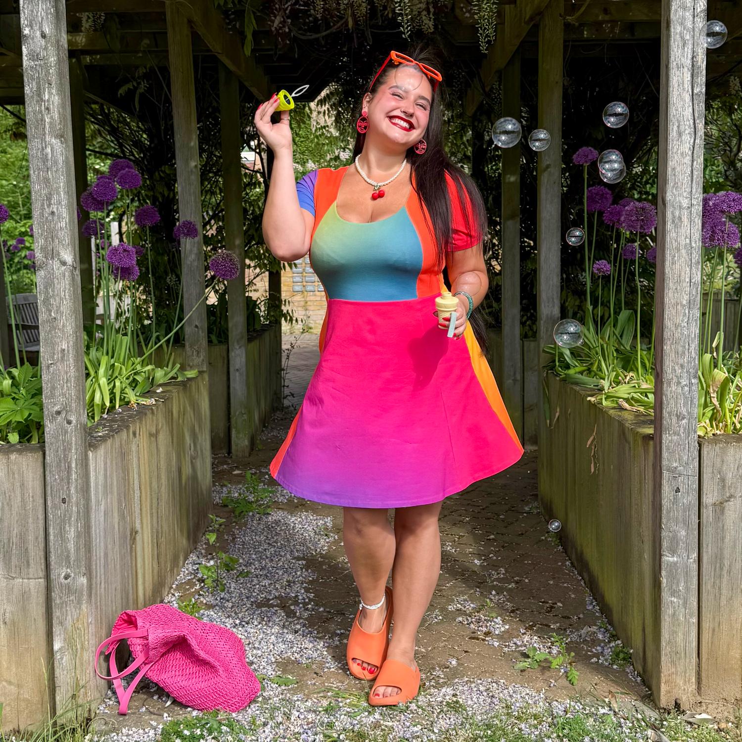Vanessa Mini A-Line Dress - Rainbow Vanessa Mini A-Line Dress - Rainbow