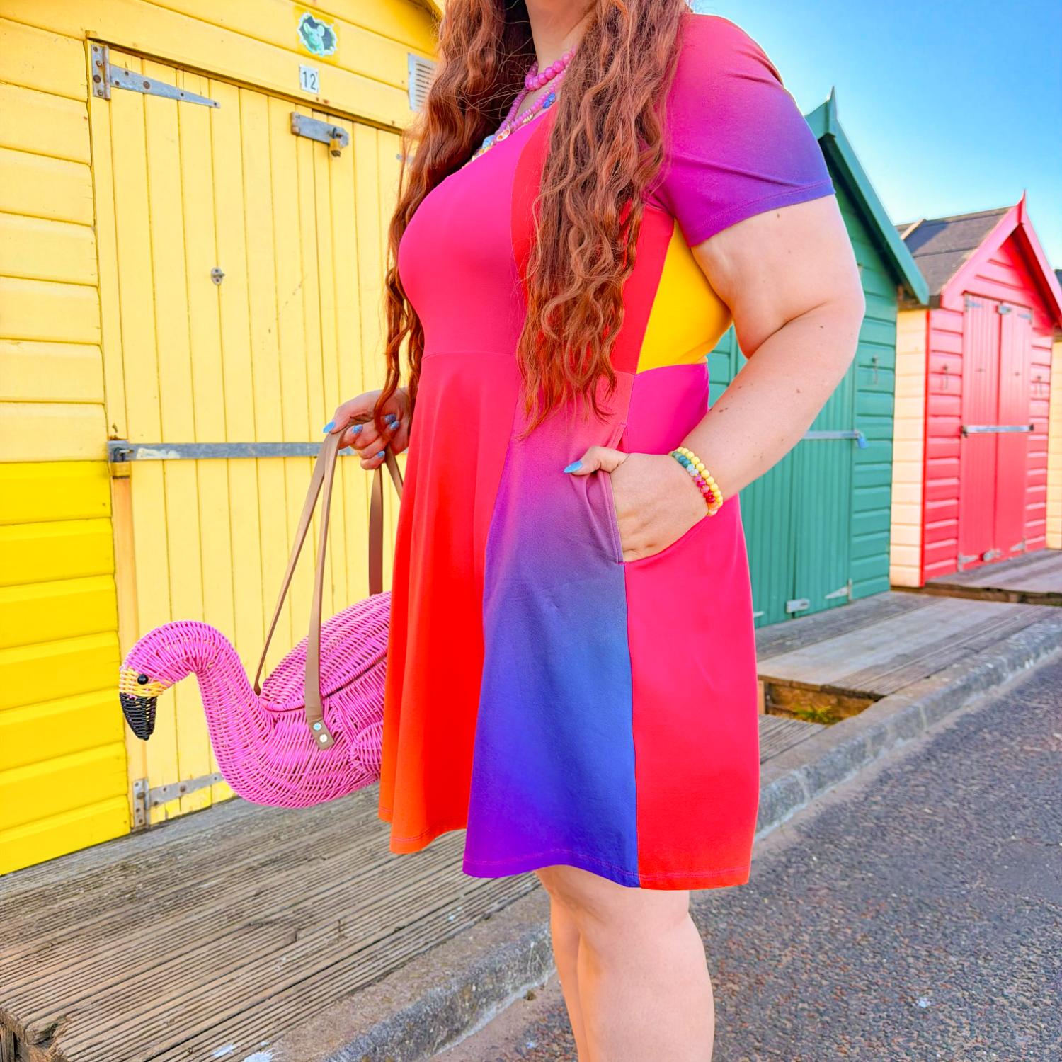 Vanessa Mini A-Line Dress - Rainbow Vanessa Mini A-Line Dress - Rainbow