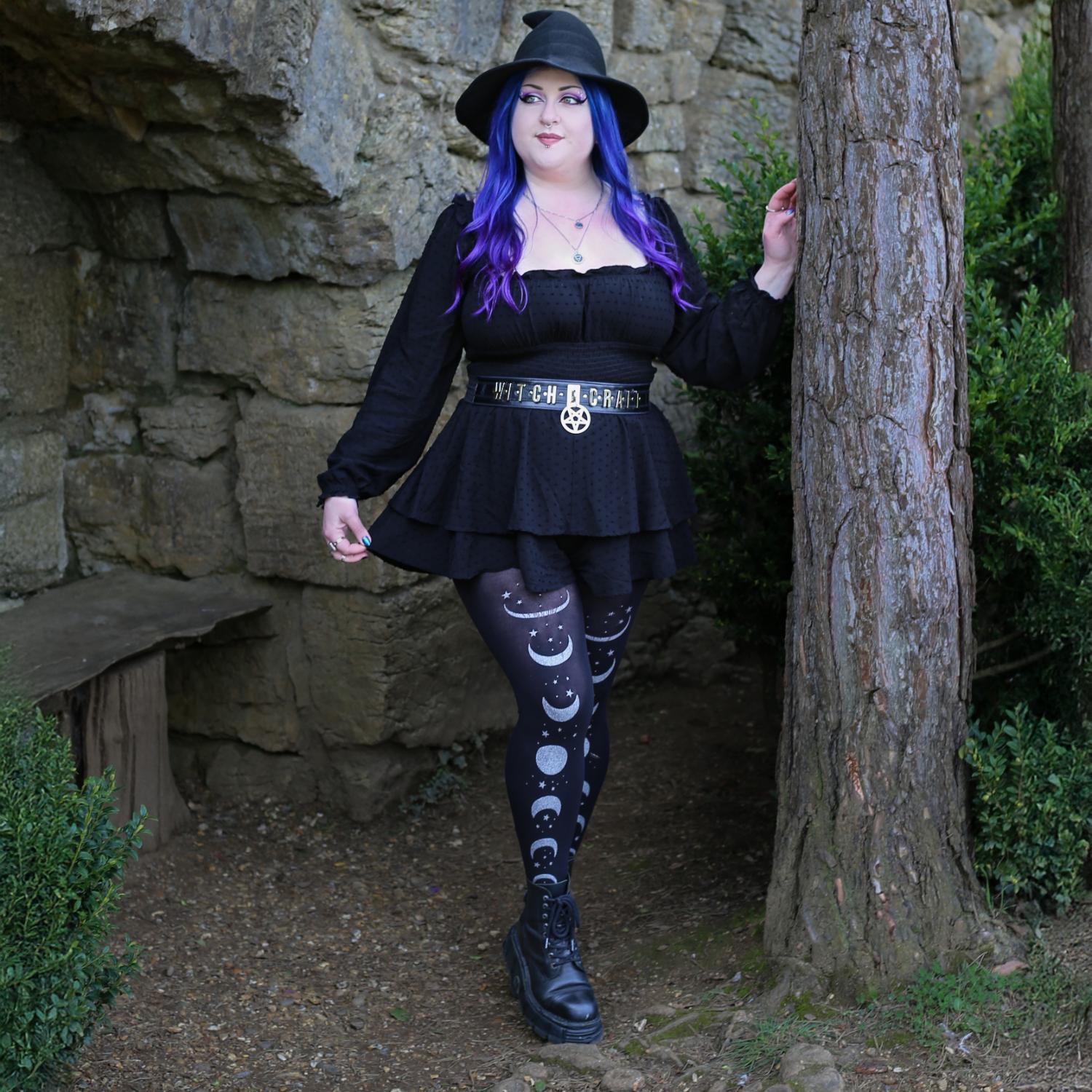 80 Denier Moon Phases Opaque Tights | Alternative Fashion – Snag US