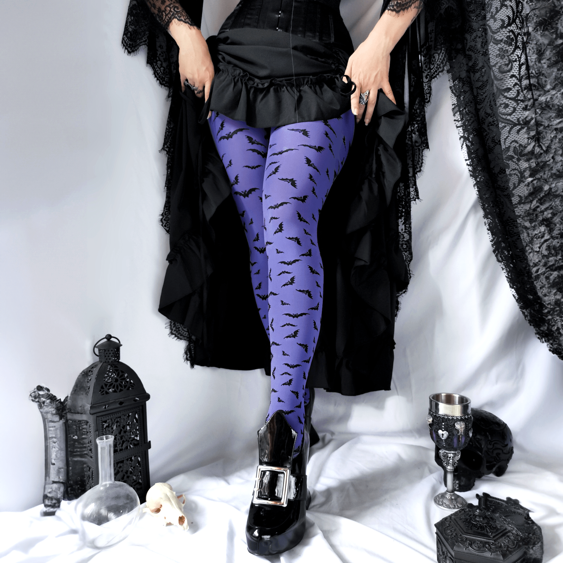 Bats Gothic Capri Leggings 