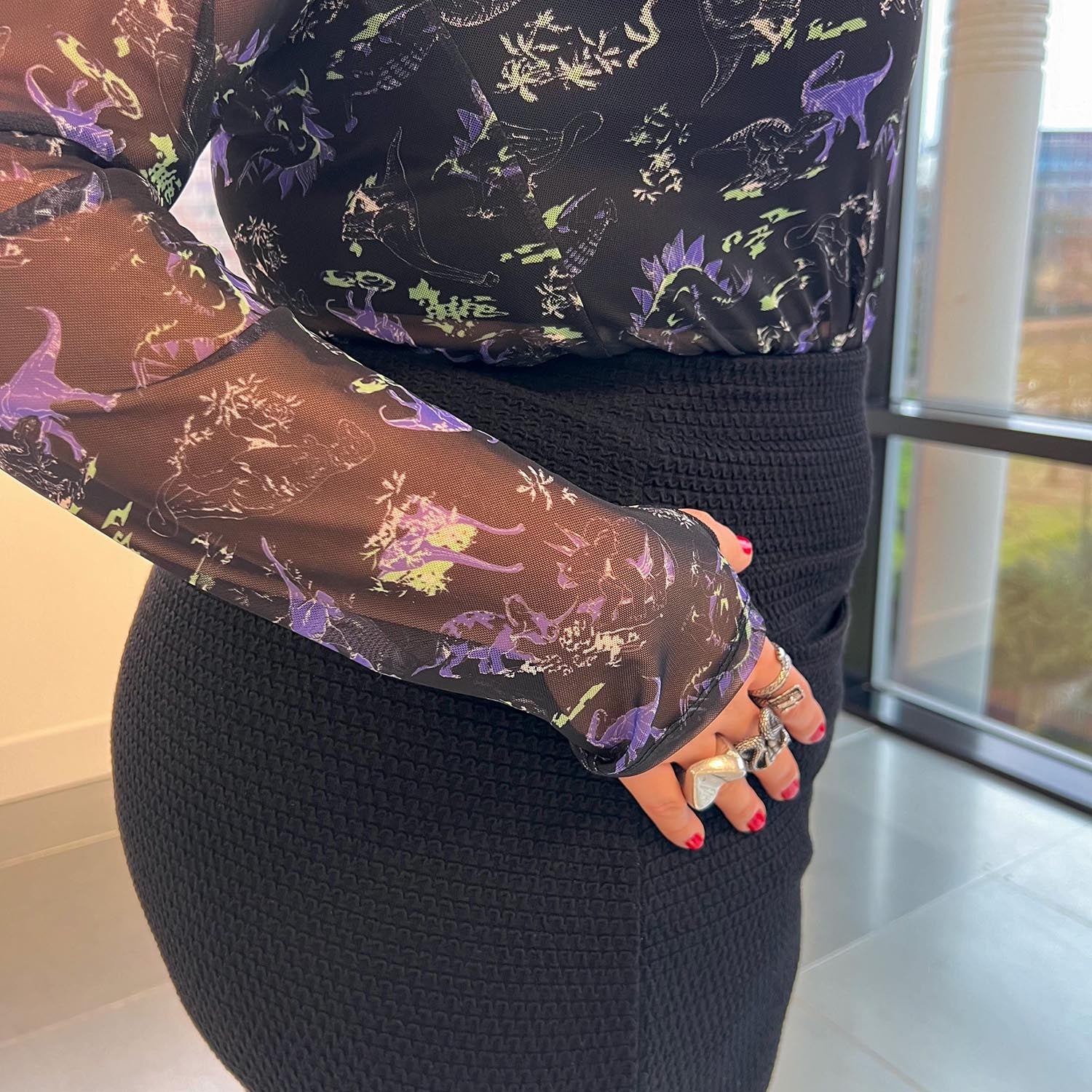 Dinosaur Sheer Top - Brachio de Joy - Tights & Clothes In Sizes 1