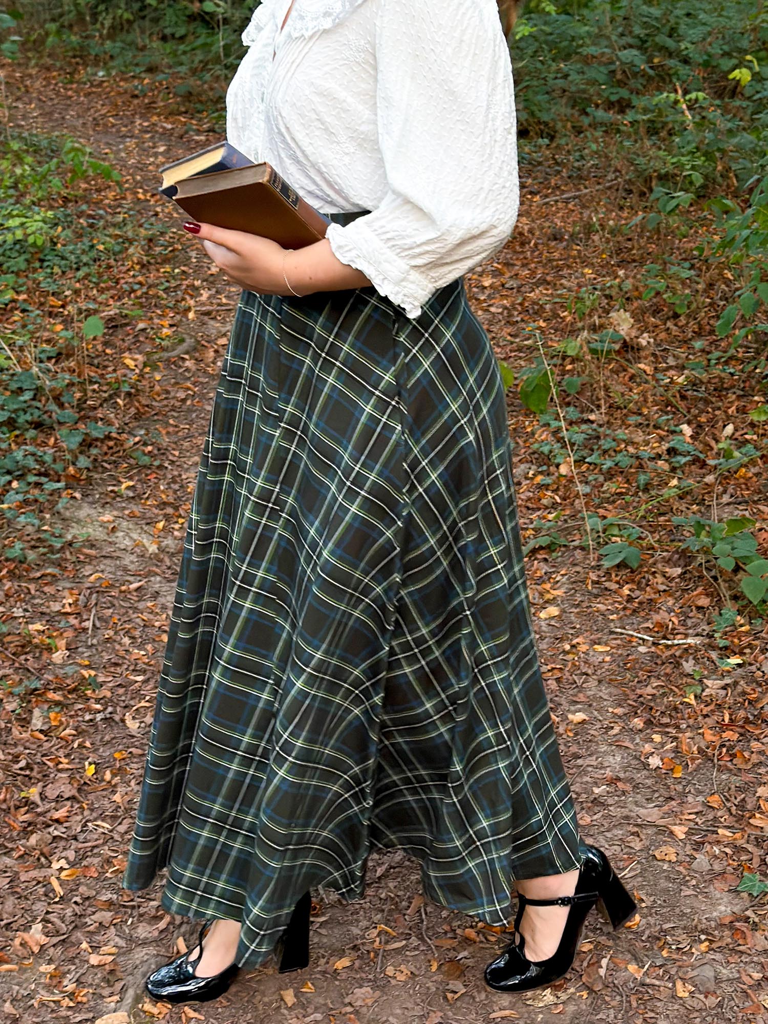 Green Plaid Maxi Skirt with Pockets, Sizes 0-34 – Snag US