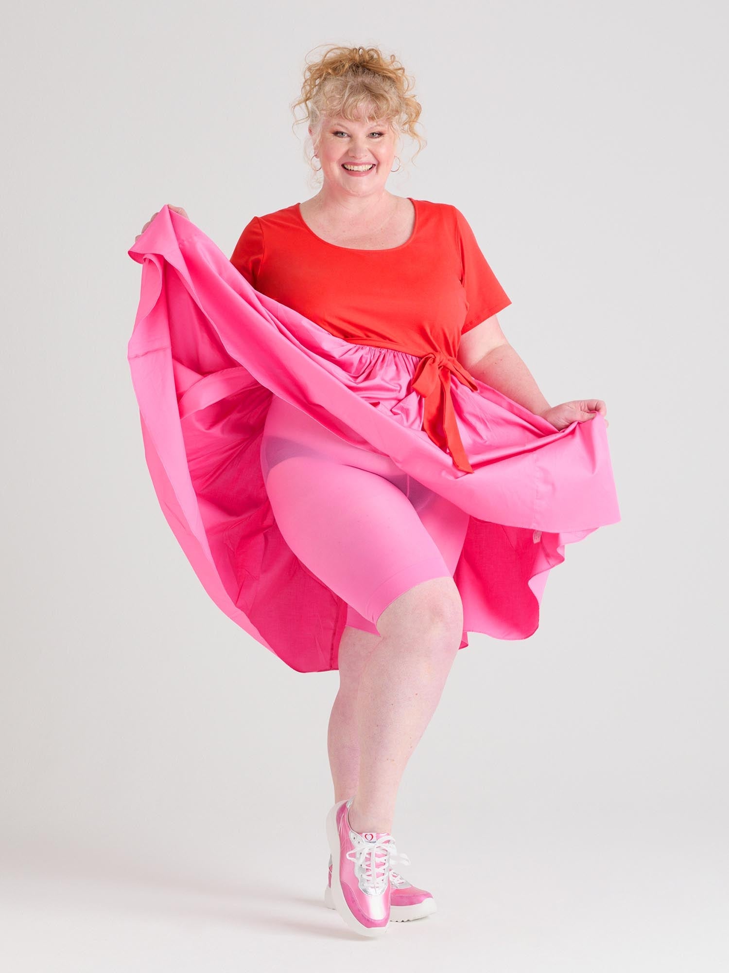 Mini Tee Poplin Dress - Sangria/Pink Lady - Tights & Clothes In Sizes 1-34 Mini Tee Poplin Dress - Sangria/Pink Lady - Tights & Clothes In Sizes 1-34