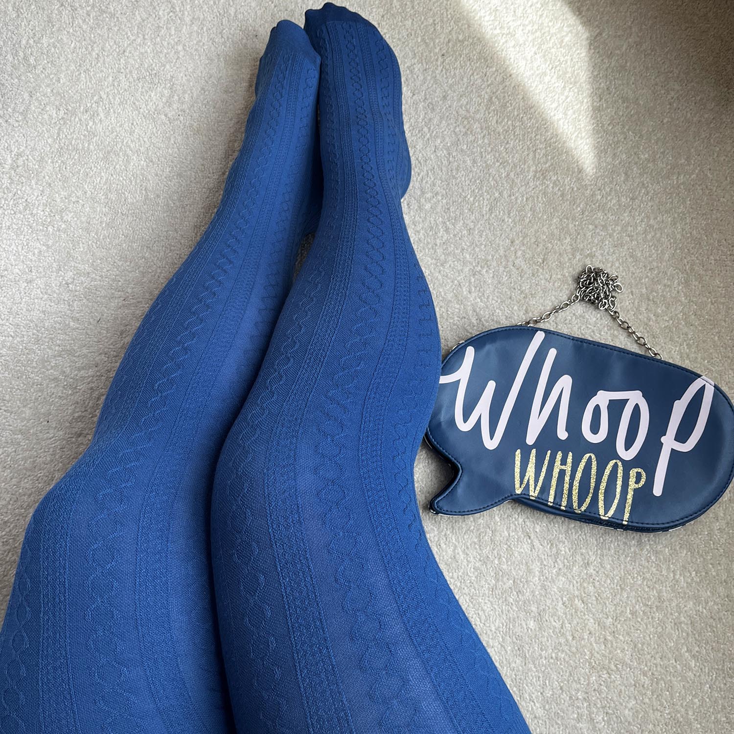 Blue Cable Knit Tights with Wool - Kraken's Breath – Snag US