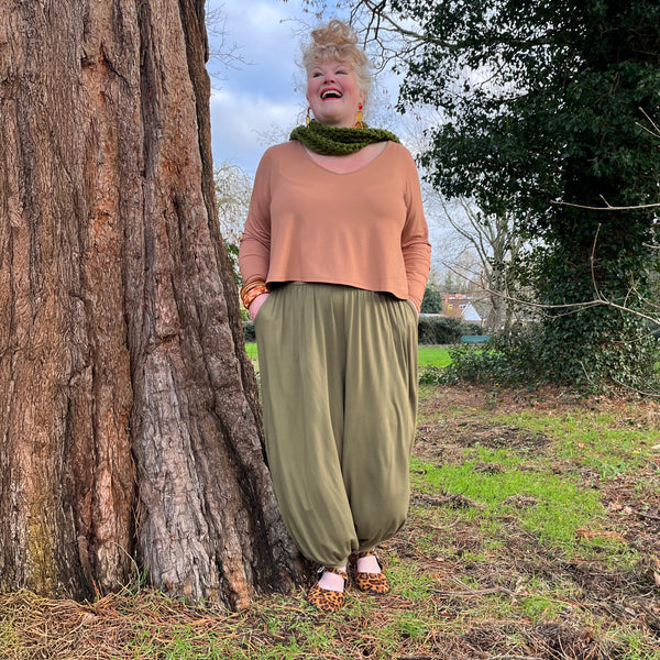 Wide Leg Boho Pants - Claudette Olive Green | Snag – Snag US