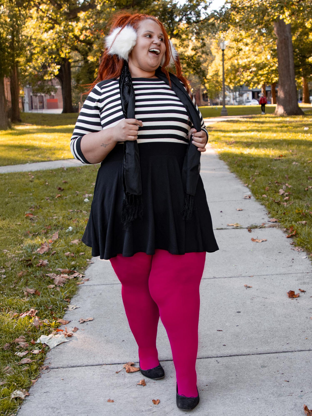 Super Opaque 120 Den Tights - Raspberry Pie