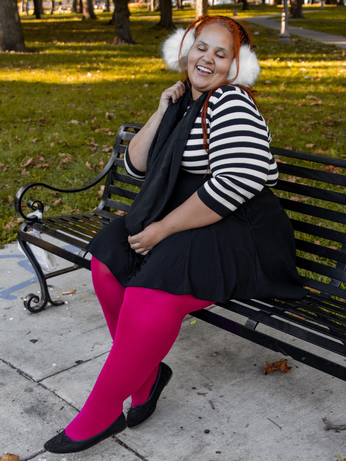 Super Opaque 120 Den Tights - Raspberry Pie