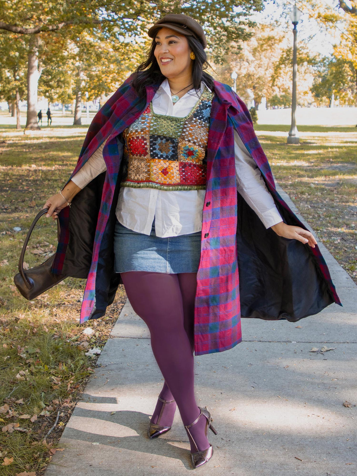 Super Opaque 120 Den Tights - Plum