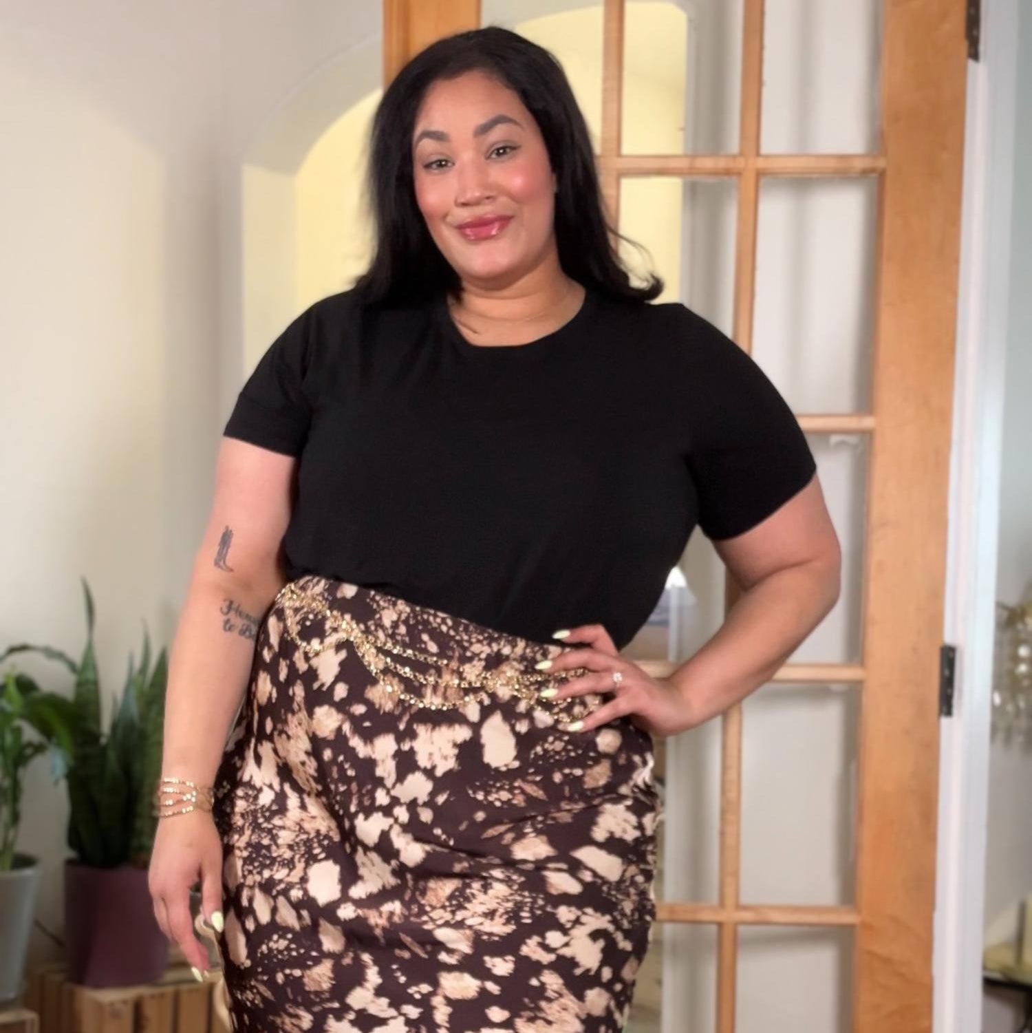 Cooling Wood-Pulp Crew Neck Tee - Black