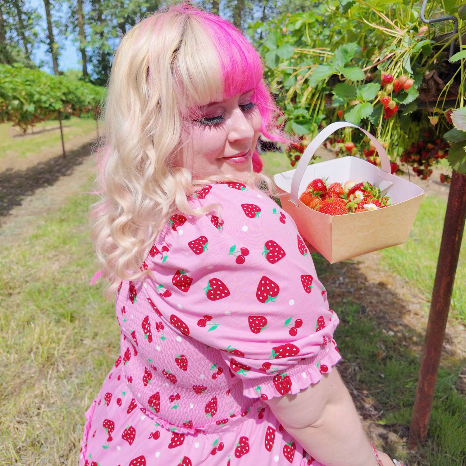Strawberry Jersey Mini Dress