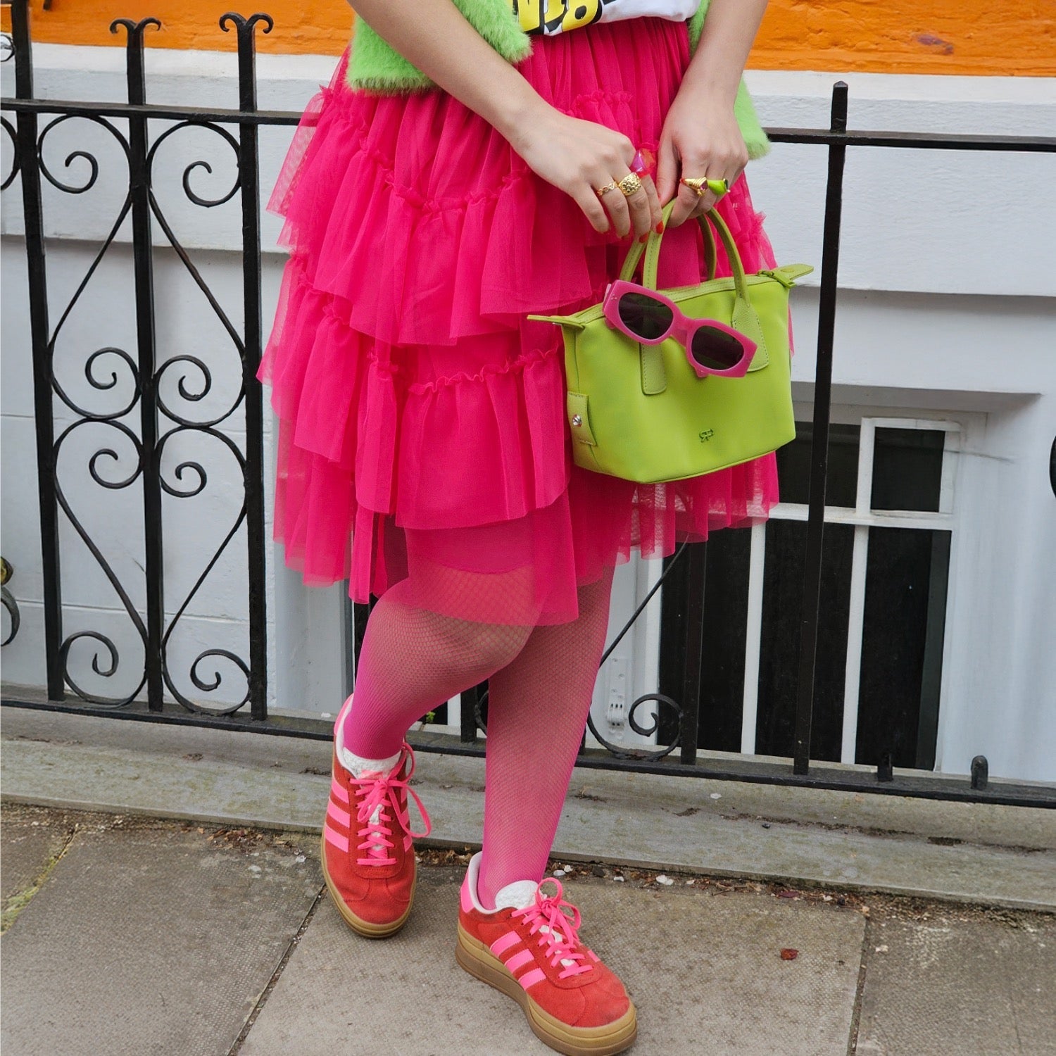 Mesh Skirt - Pomegranate