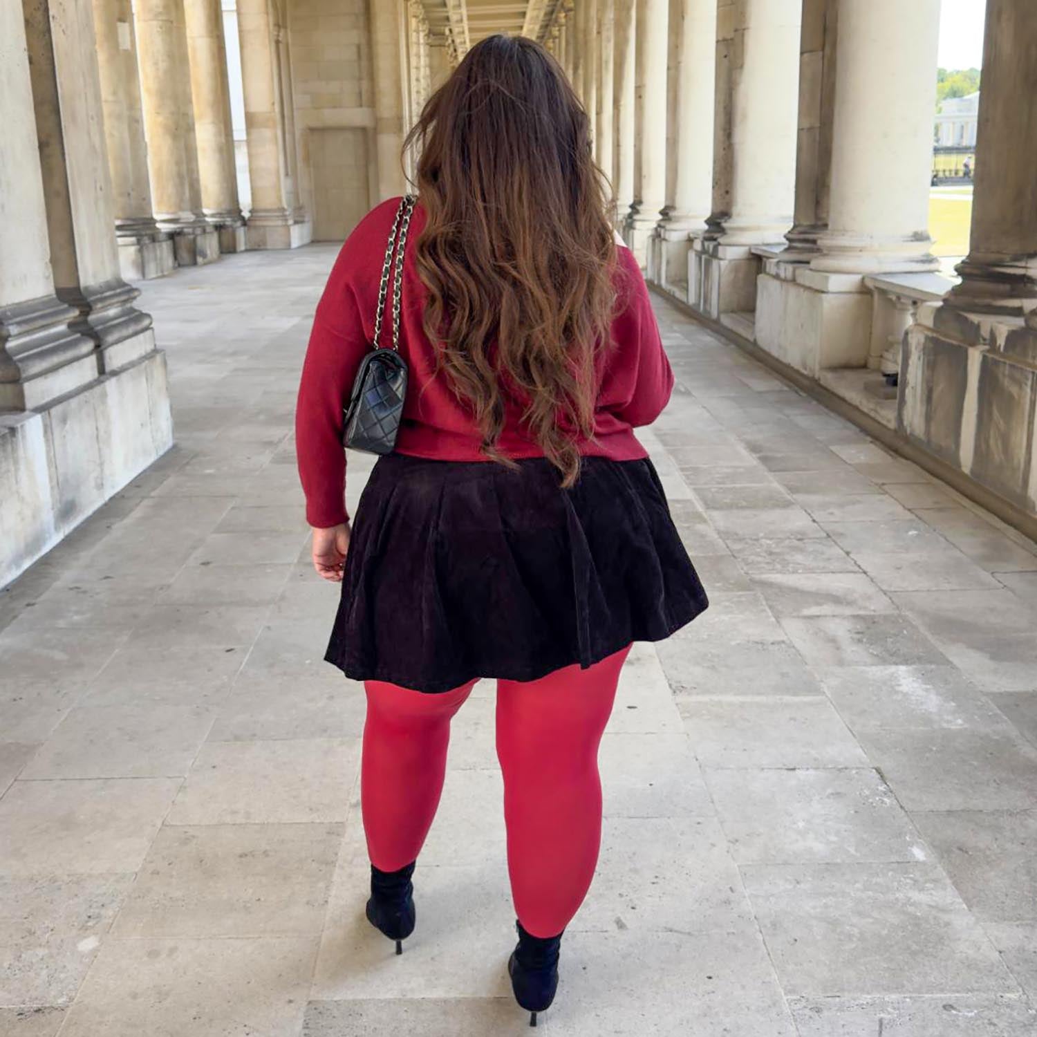 Opaque 80 Denier Castor Oil Tights - Blood Red