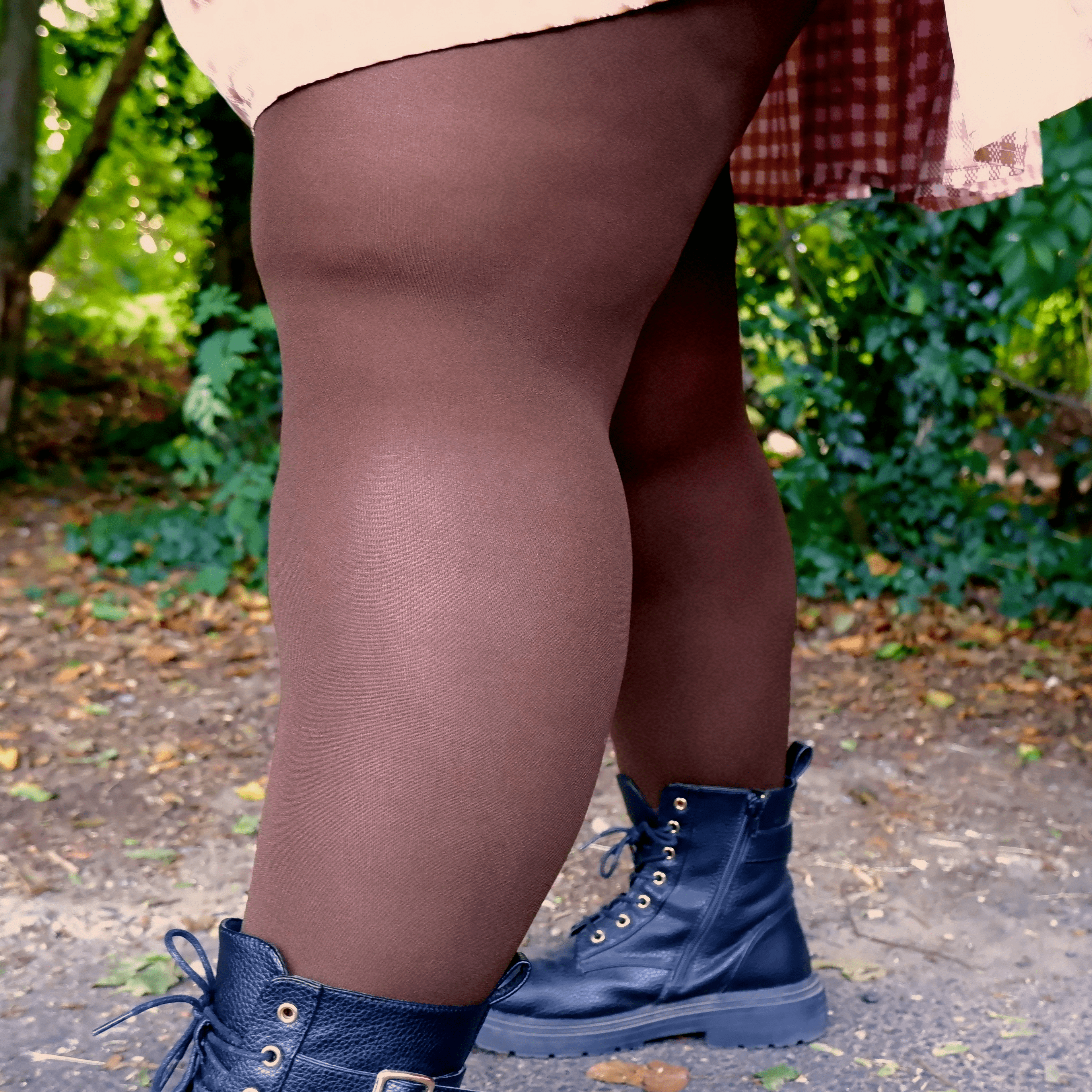 Cotton Tights | Soft & Warm Winter Pantyhose | 100 Den | S M L Xl | Made In  Italy | (L/XL, Brown)