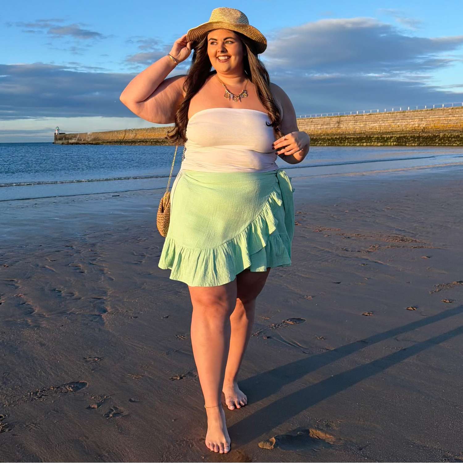 Mary Cotton Gauze Wrap Skirt - Pistachio