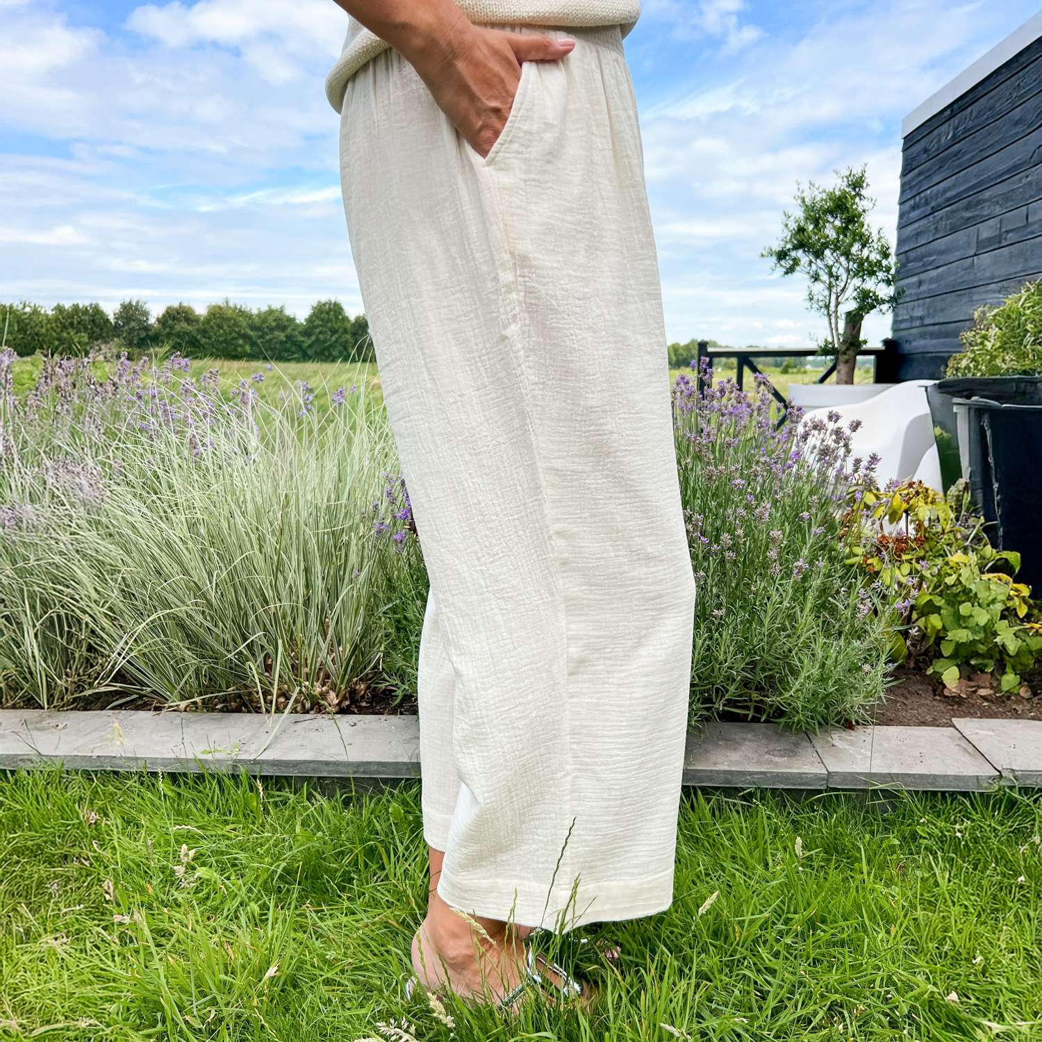 Cotton Gauze Trousers - Cream | Beach Trousers – Snag US