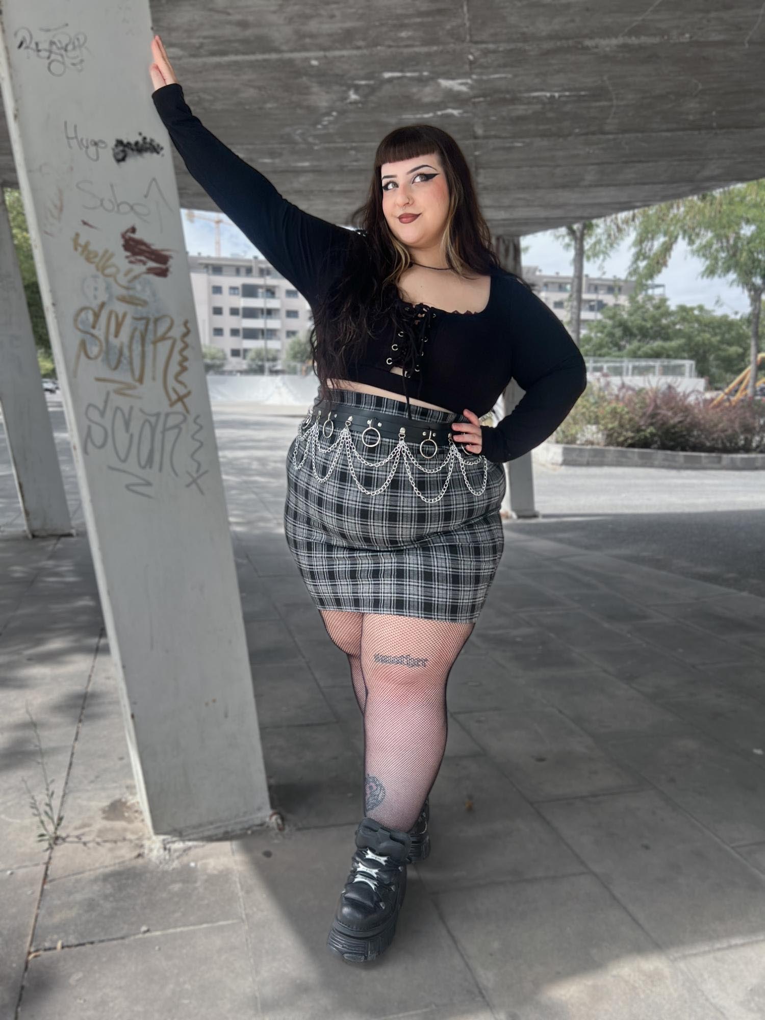 Black & Grey Plaid Mini Skirt | Snag – Snag US