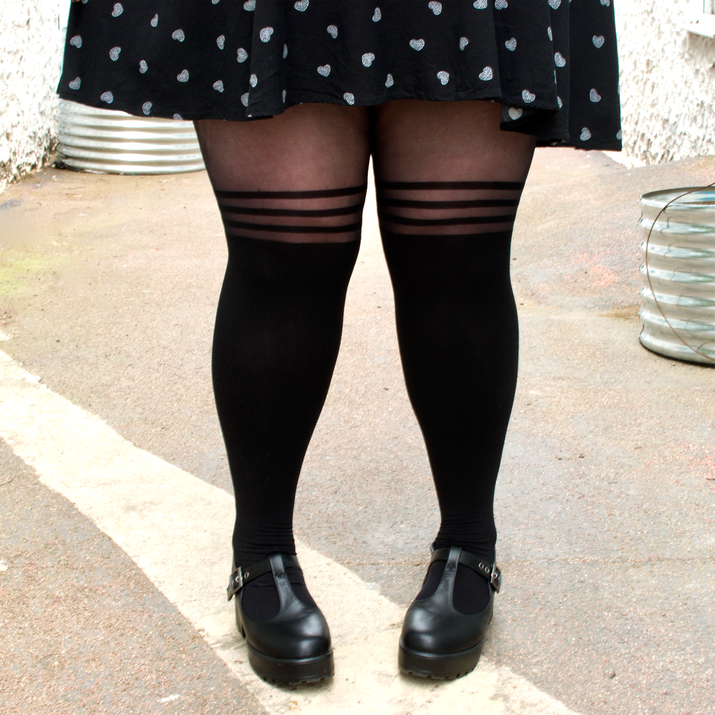 Blackheart To The Moon & Back Faux Thigh High Tights
