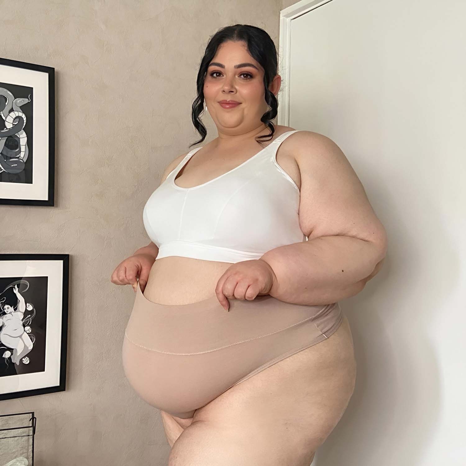 Organic Cotton Cheeky High Leg Panties - Milk Bottle