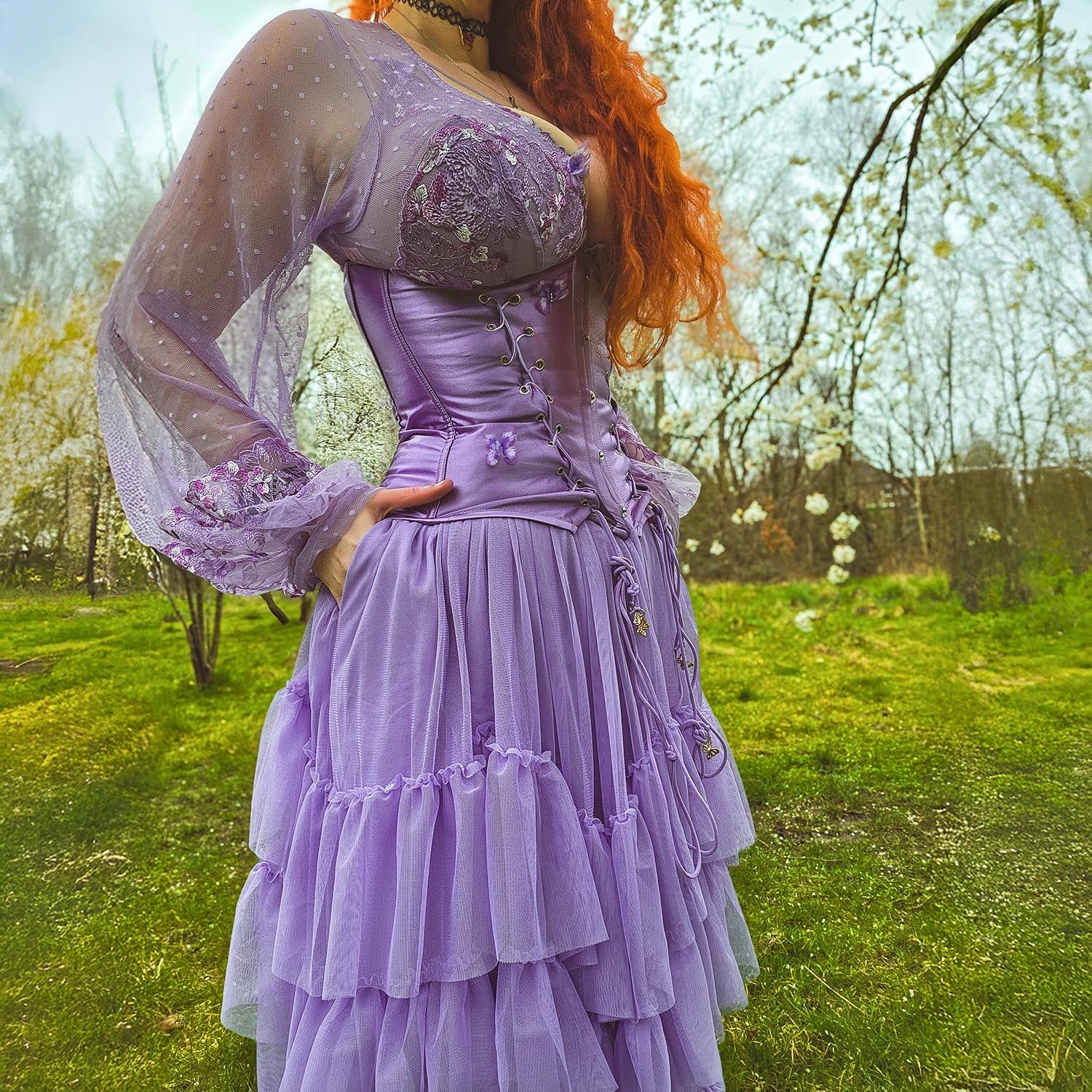 Lavender Fields Maxi Mesh Skirt | Alt Style