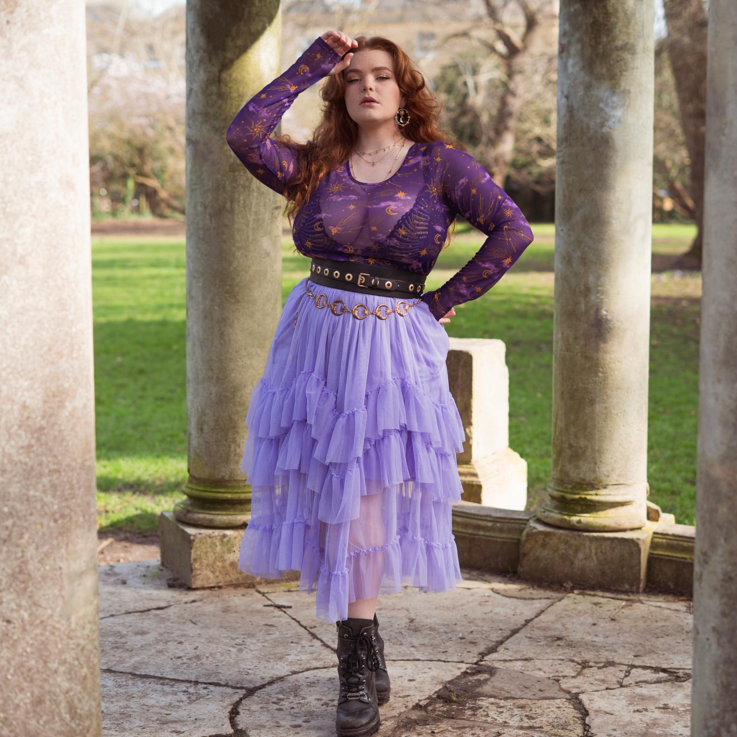 Lavender Fields Maxi Mesh Skirt | Alt Style | Snag Clothing – Snag US