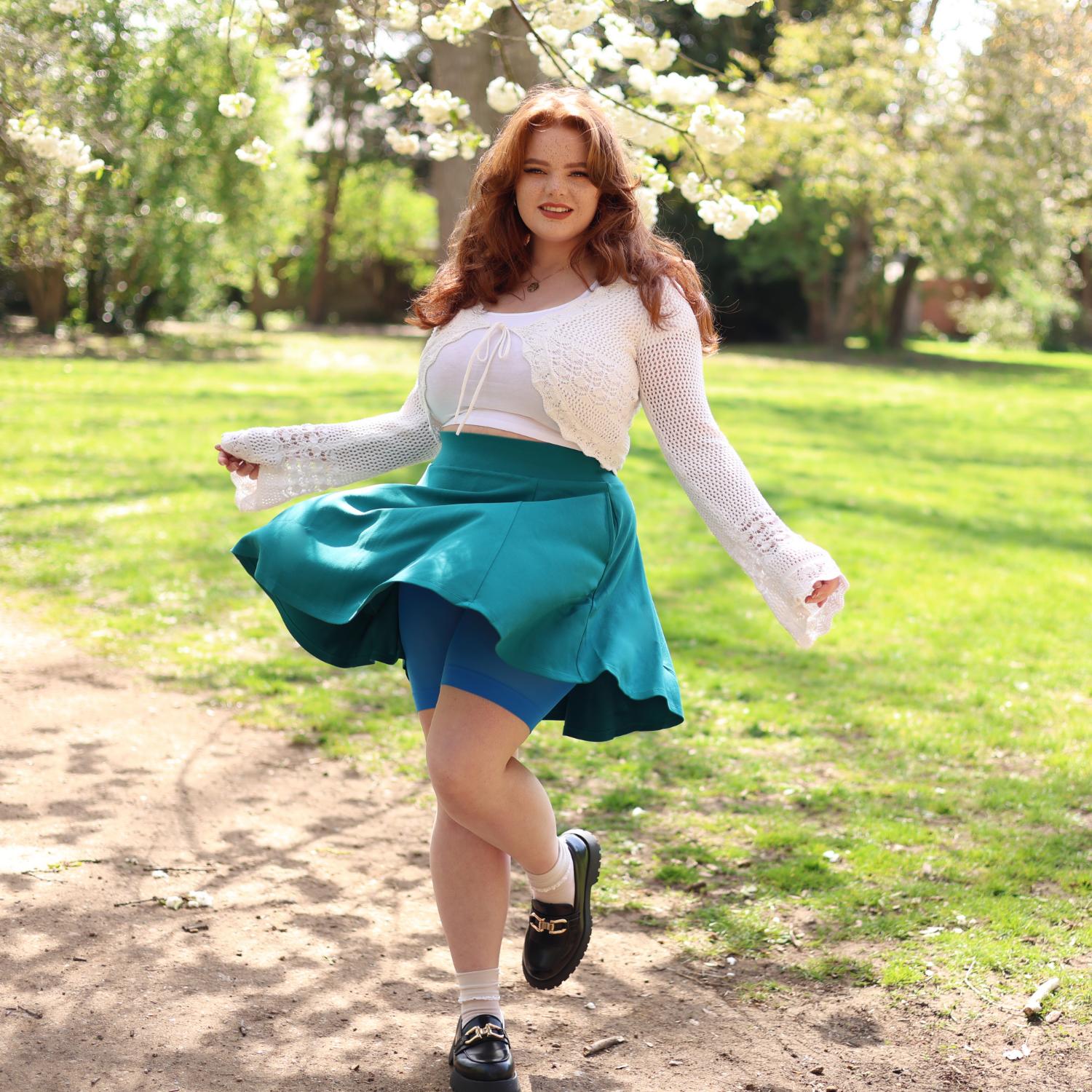 Ocean Teal Mini Skirt with Pockets | sizes 0-34 | Snag – Snag US