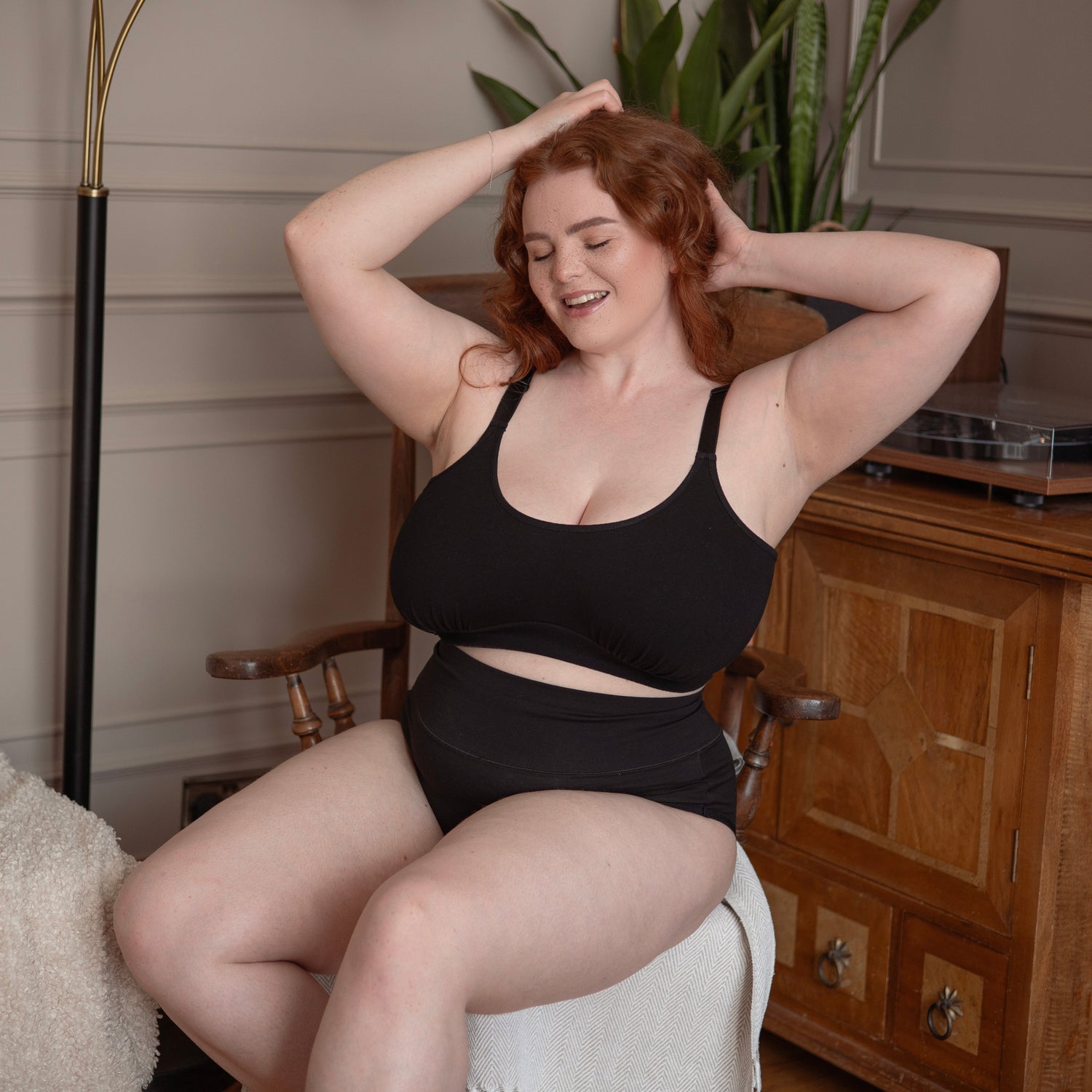 Cotton Comfort Bralette - Black